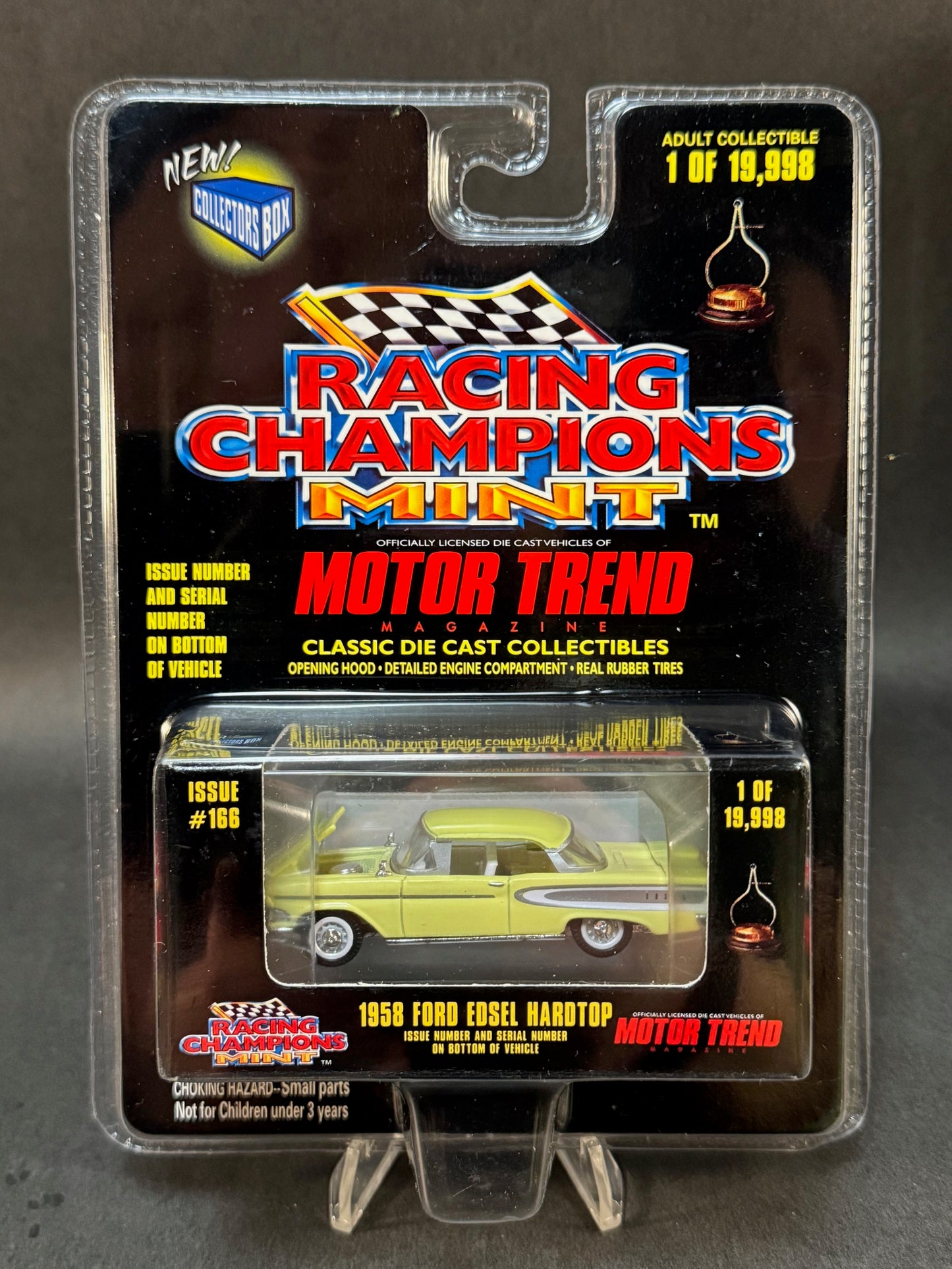 1998 Racing Champions MINT Motor Trend Issue #166 1958 Ford Edsel Hardtop, Yellow