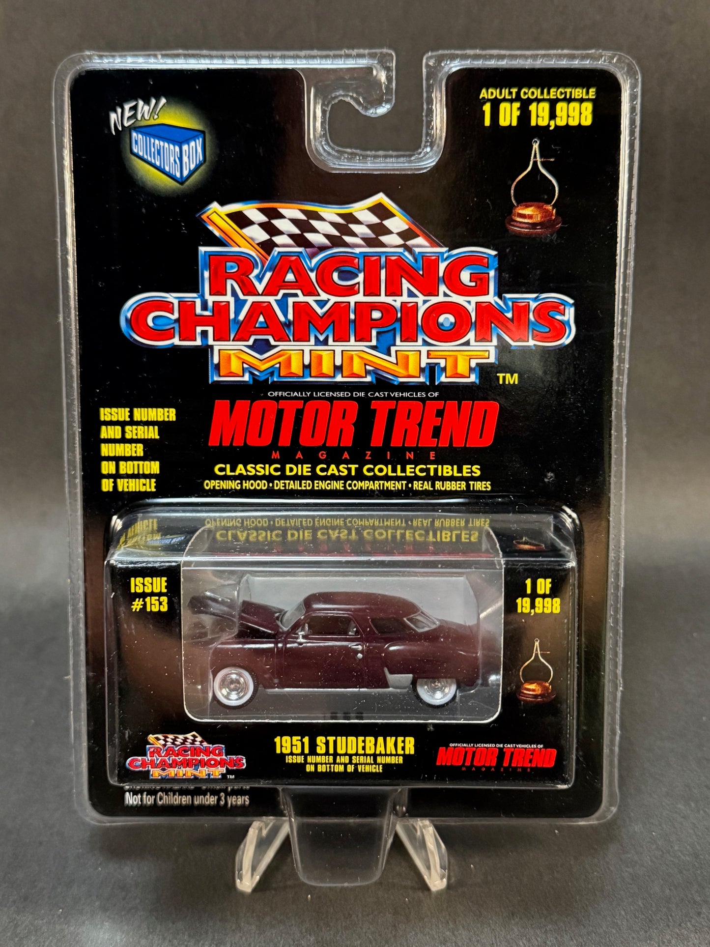 1998 Racing Champions MINT Motor Trend Issue #153 1951 Studebaker, Maroon