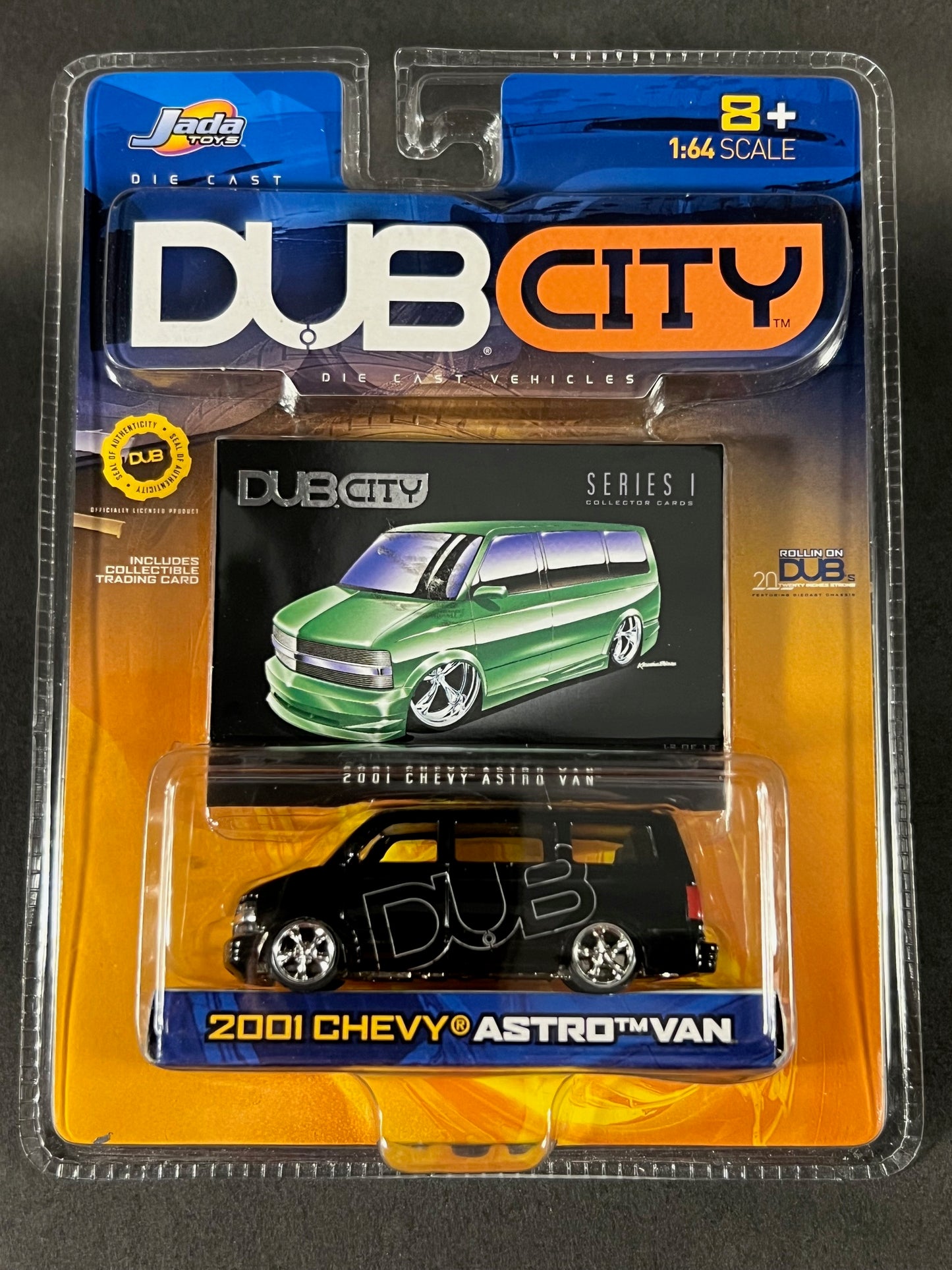 2002 Jada Toys Dub City Series 1 #12 2001 Chevy Astro Van, Black