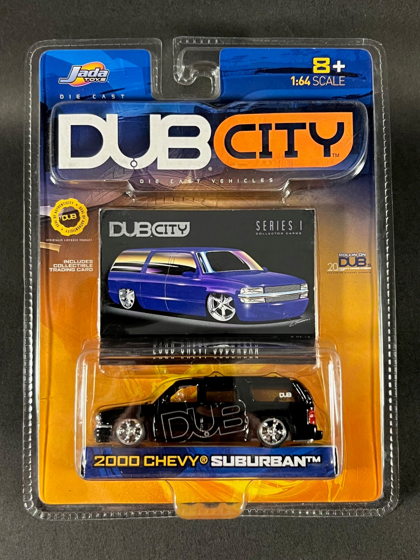 2002 Jada Toys Dub City Series 1 #8 2000 Chevy Suburban, Black