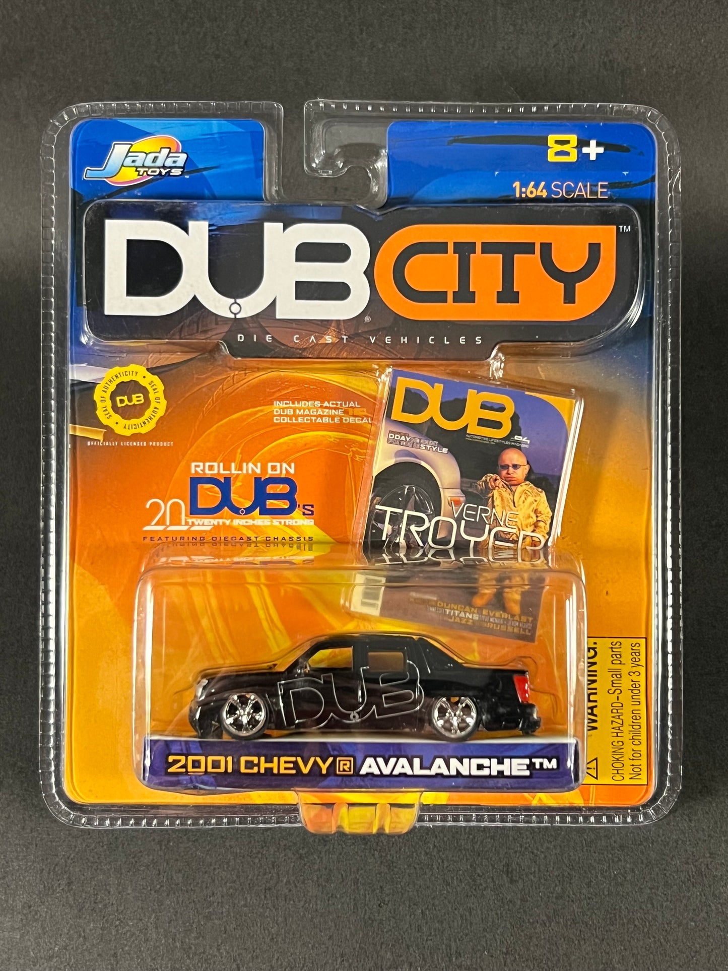 2002 Jada Toys Dub City Verne Troyer 2001 Chevy Avalanche, Black