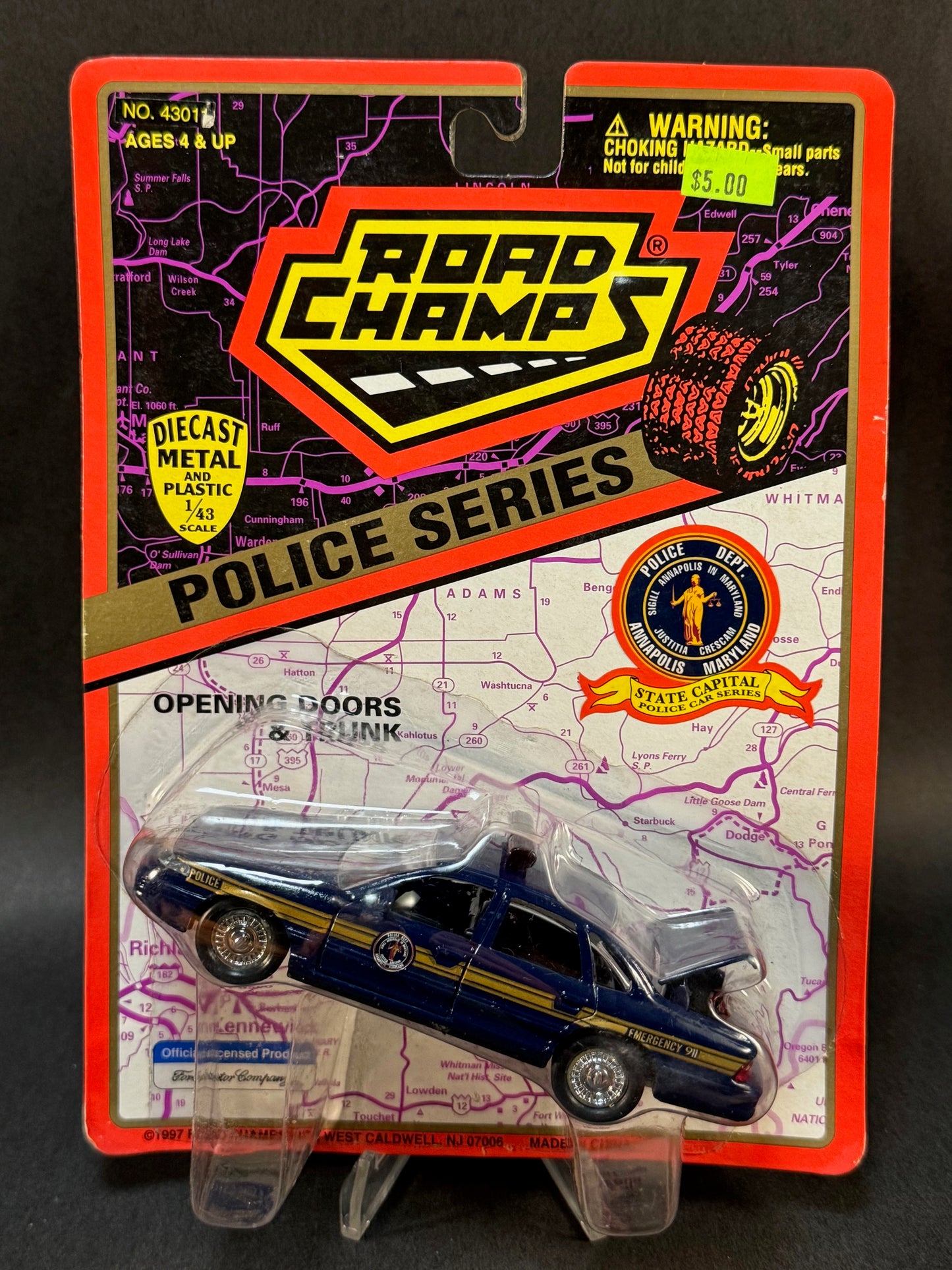 1997 Road Champs State Capital Police Car Series Annapolis Maryland Police Dept., Blue