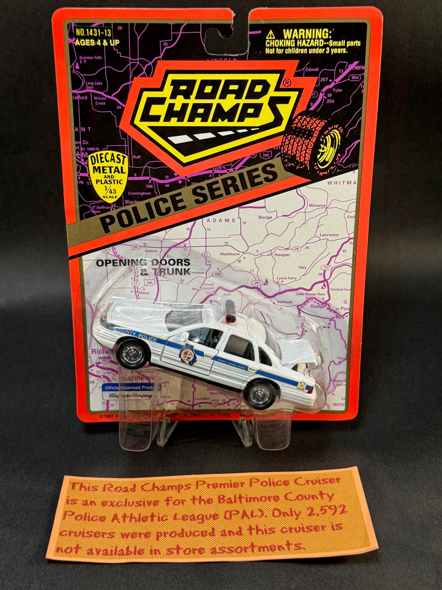 1997 Road Champs Police Car Series Baltimore County Maryland Police Athletic League, White