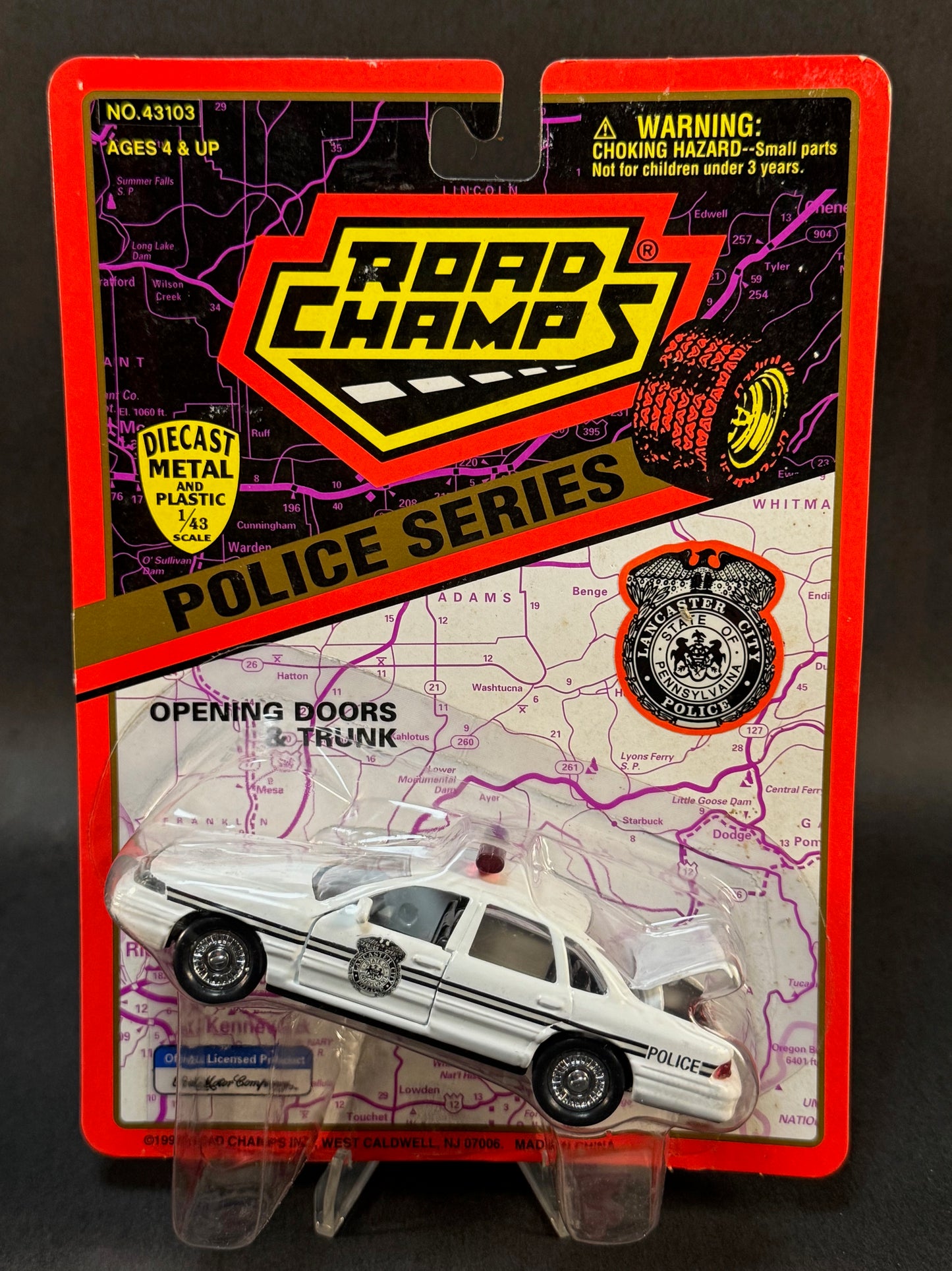 1997 Road Champs Police Car Series Lancaster City Police Pennsylvania, White
