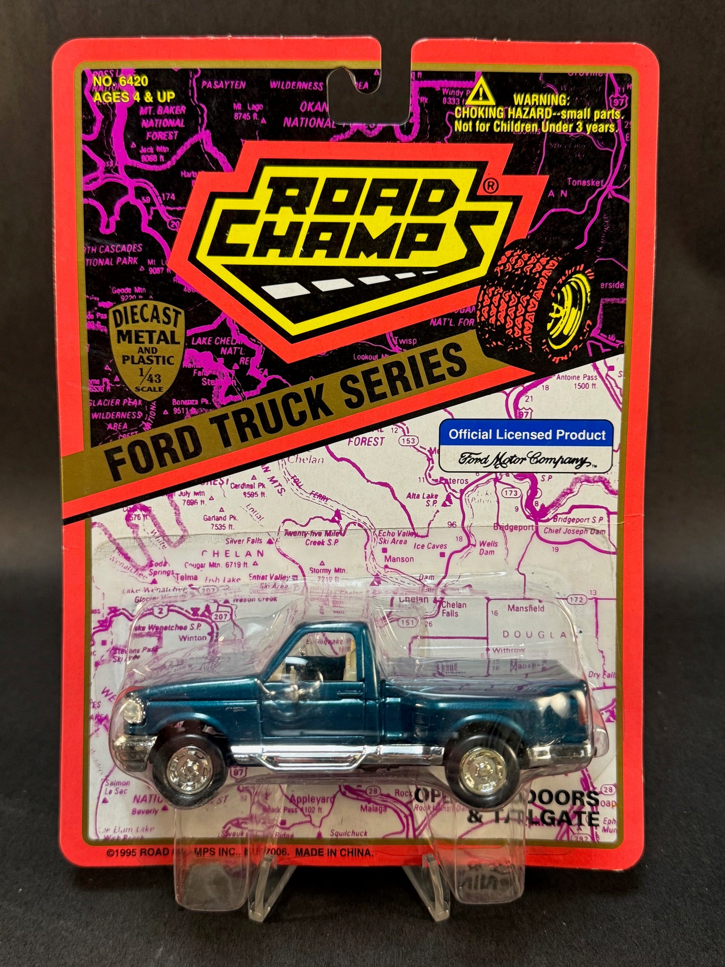 1995 Road Champs Ford Truck Series Ford F-150 Flare Side Pickup Truck, Blue-Green