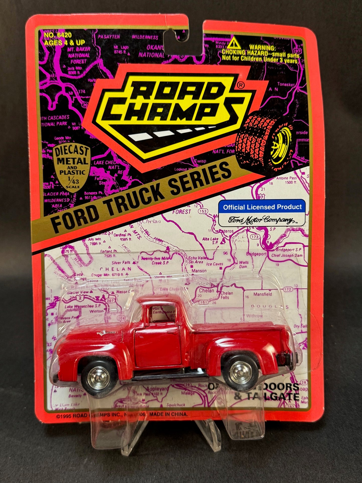 1995 Road Champs Ford Truck Series 1956 Ford F-100 Pickup Truck, Red