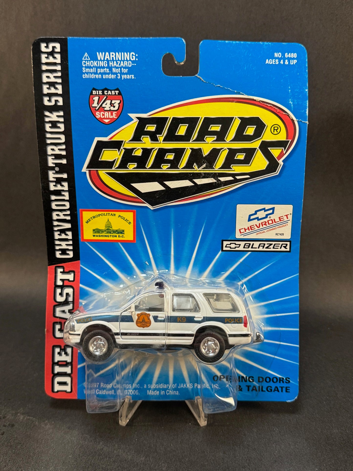 1997 Road Champs Chevrolet Truck Series Blazer Washington DC Metro Police K9, White