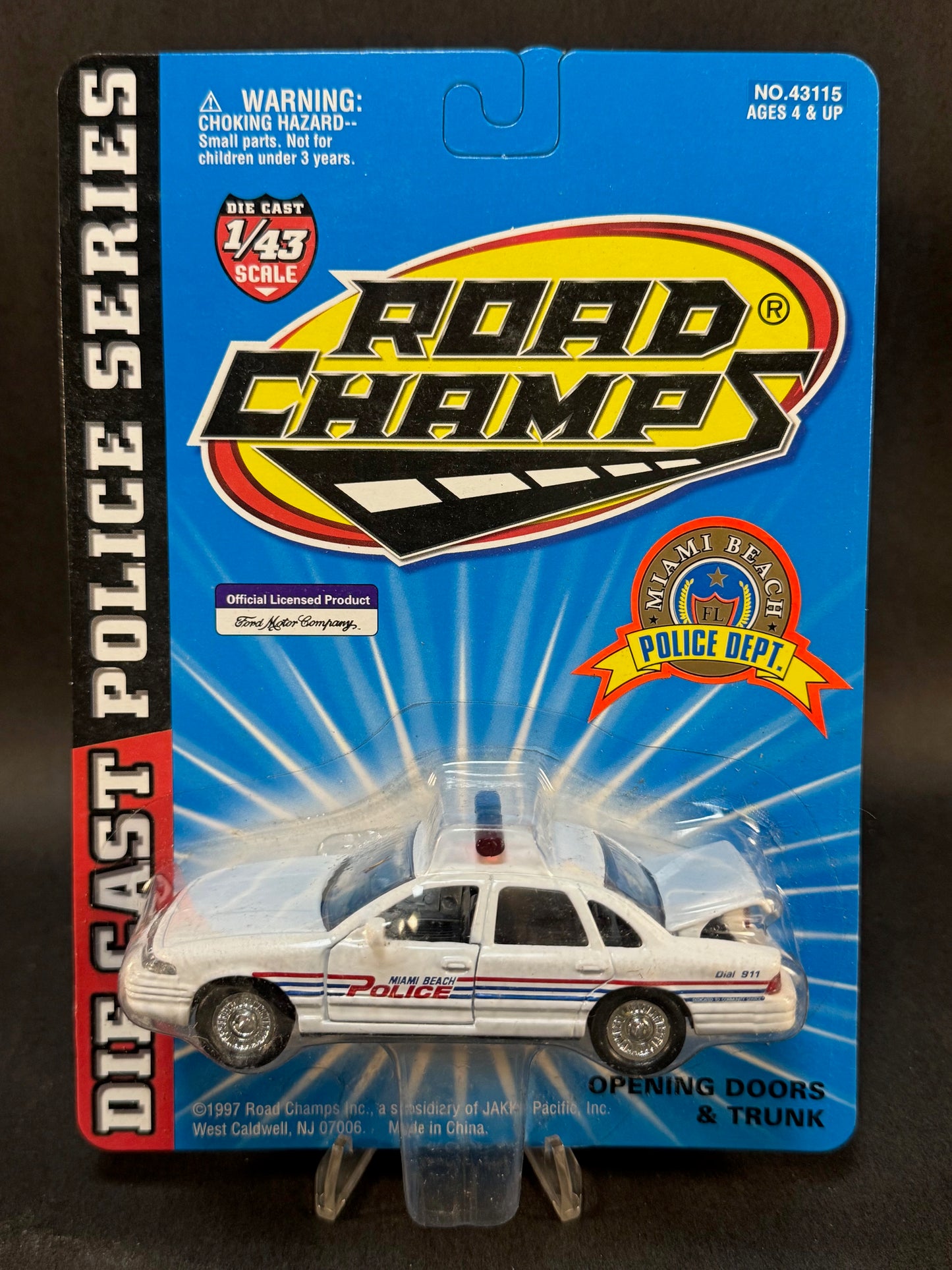 1997 Road Champs Police Series Miami Beach FL Police Department, White