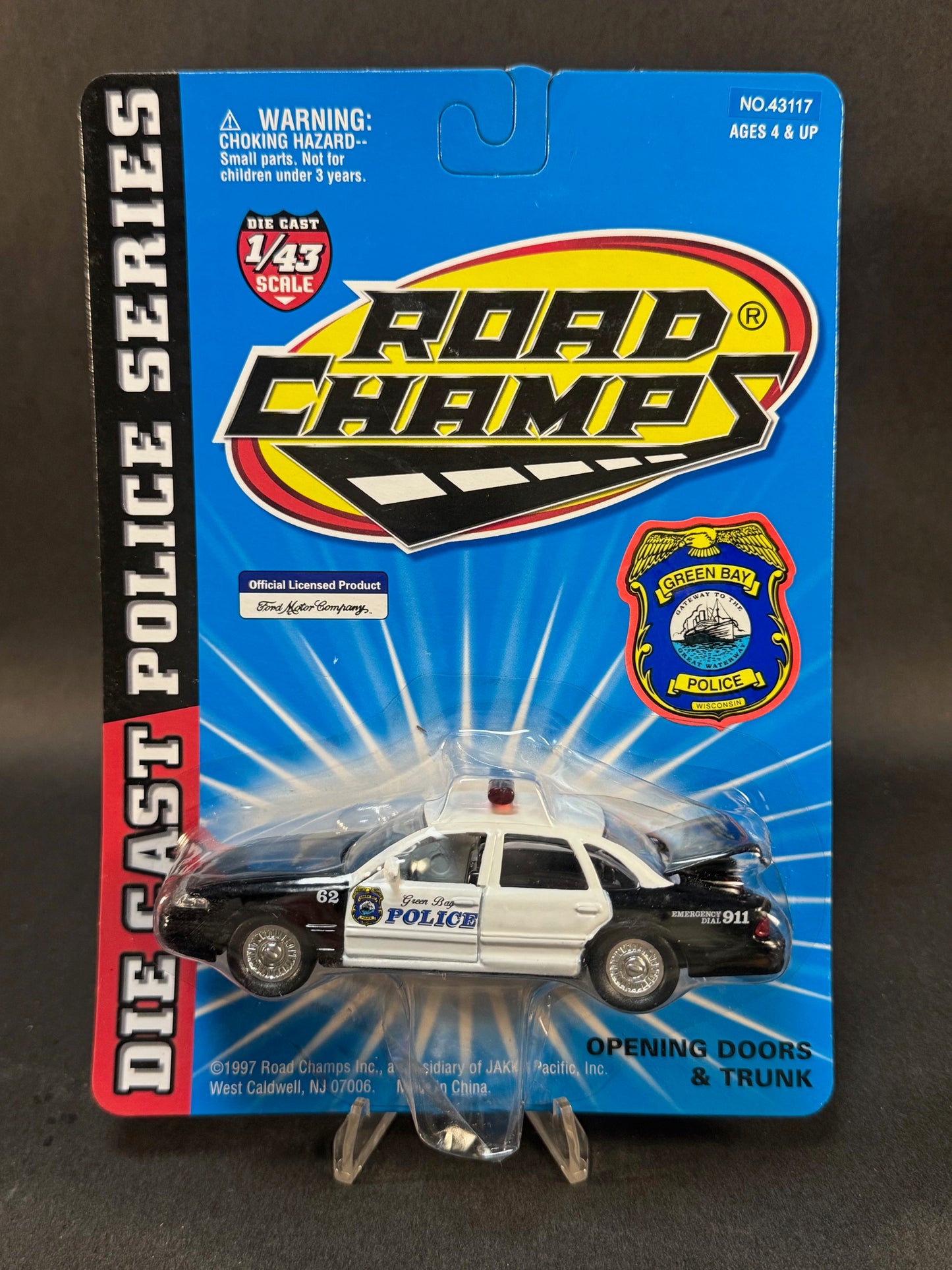 1997 Road Champs Police Series Green Bay Police, Black and White