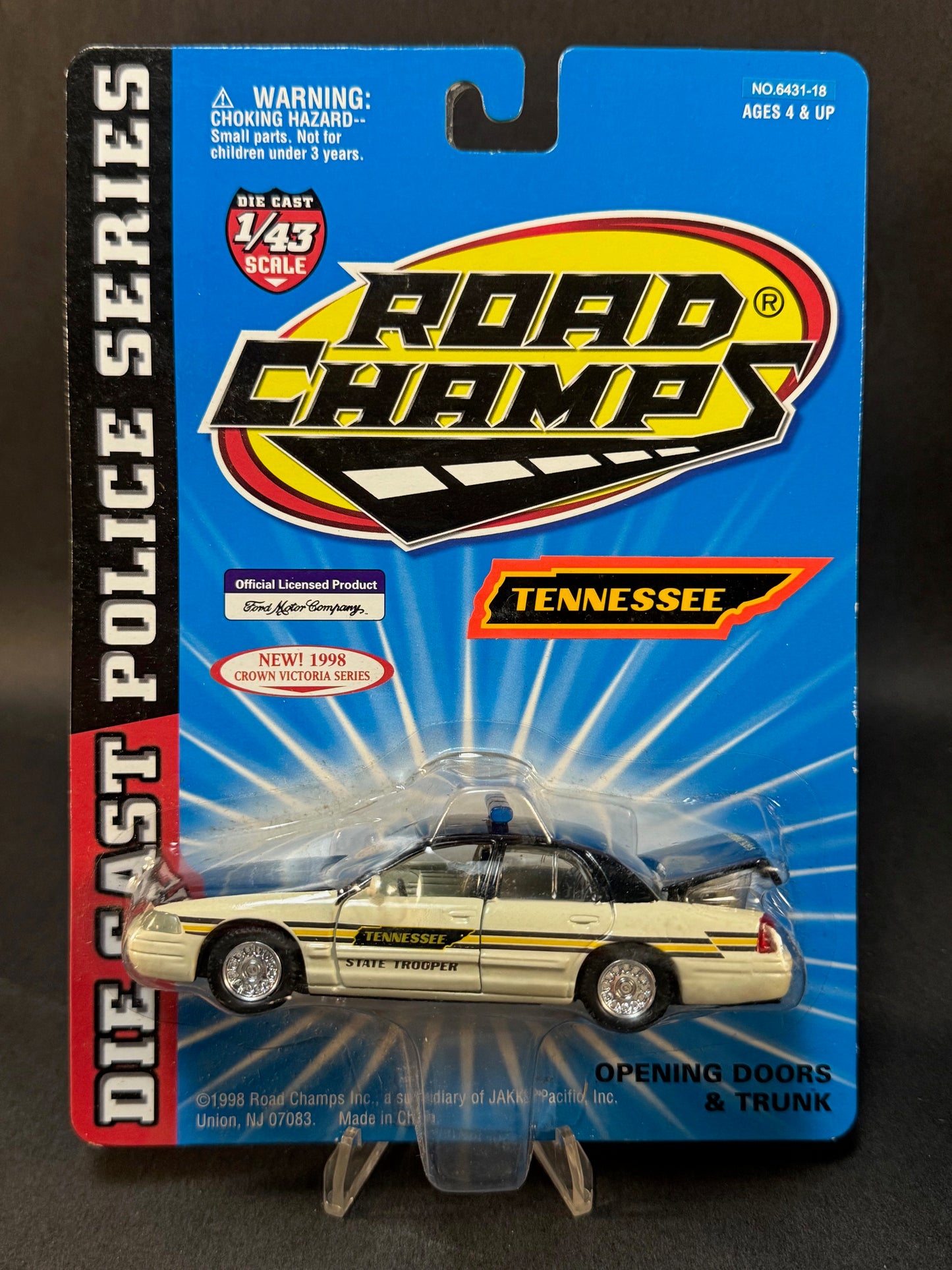 1998 Road Champs Police 1998 Crown Victoria Series Tennessee State Trooper, Black and Yellow