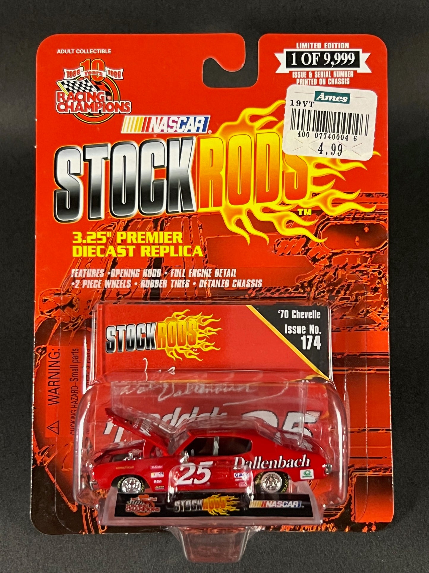 1999 Racing Champions NASCAR Stock Rods #174 '70 Chevelle, Red