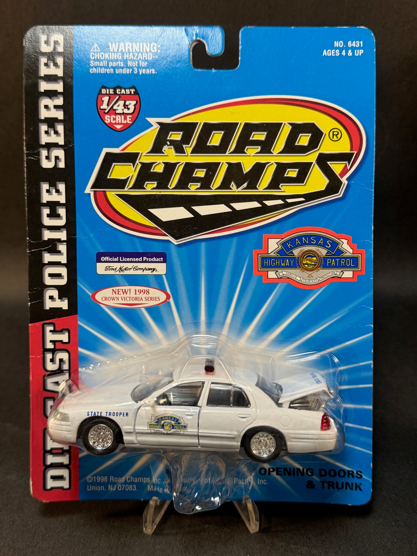 1998 Road Champs Police 1998 Crown Victoria Series Kansas Highway Patrol, White