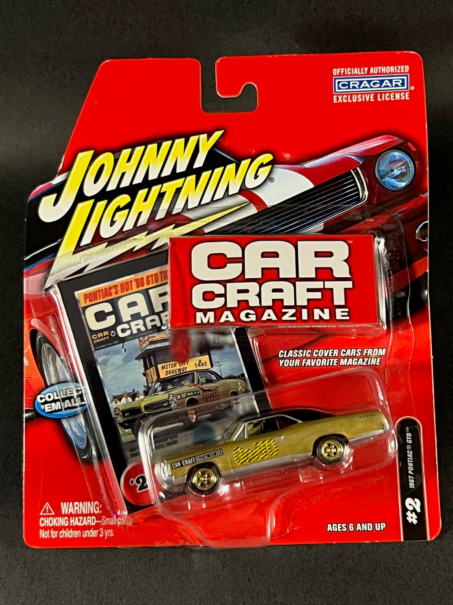 2003 Johnny Lightning Car Craft Magazine #2 1967 Pontiac GTO, Gold