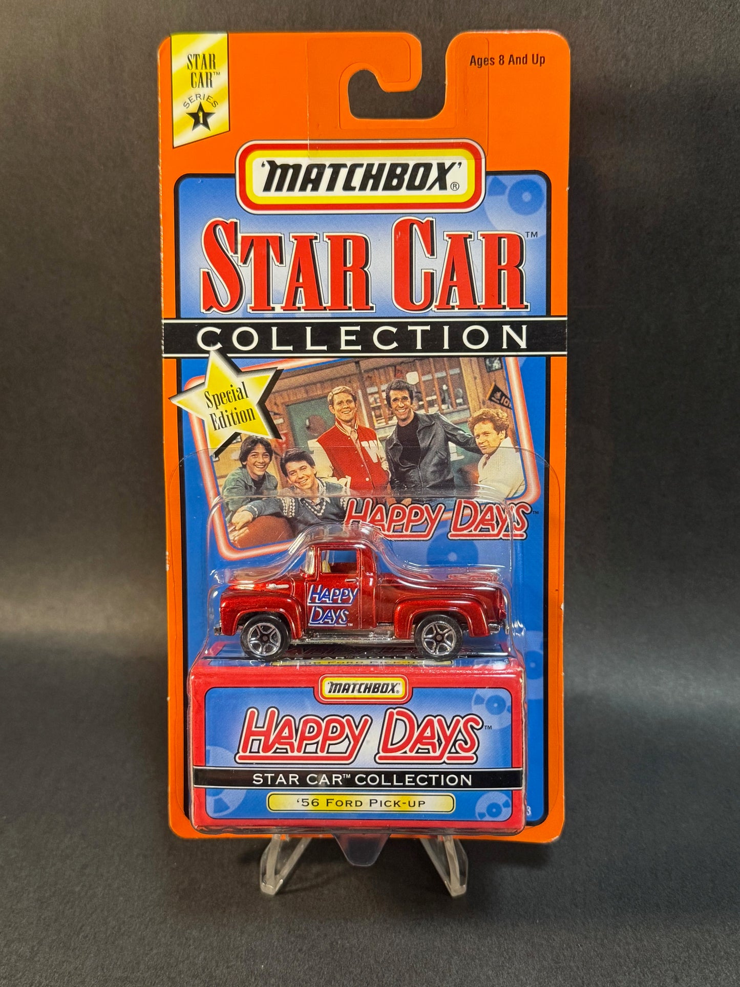 1997 Matchbox Star Car Collection Series 1 Happy Days '56 Ford Pick-Up, Red