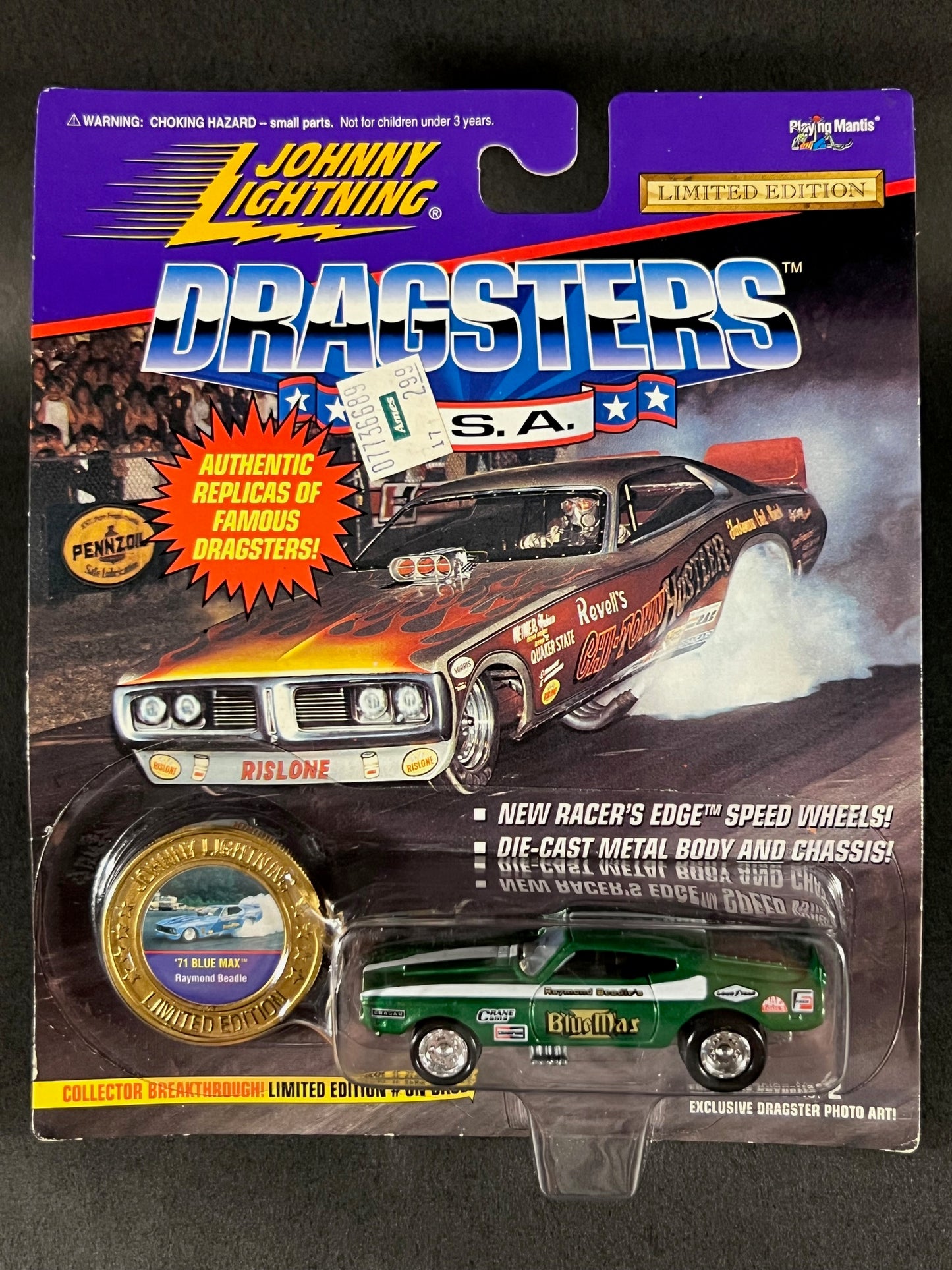 1995 Johnny Lightning Dragsters USA Series 2 '71 Blue Max, Green
