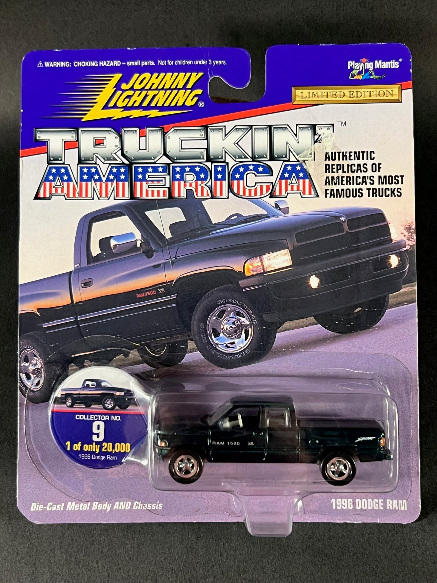 1997 Johnny Lightning Truckin' America #9 1996 Dodge Ram, Green