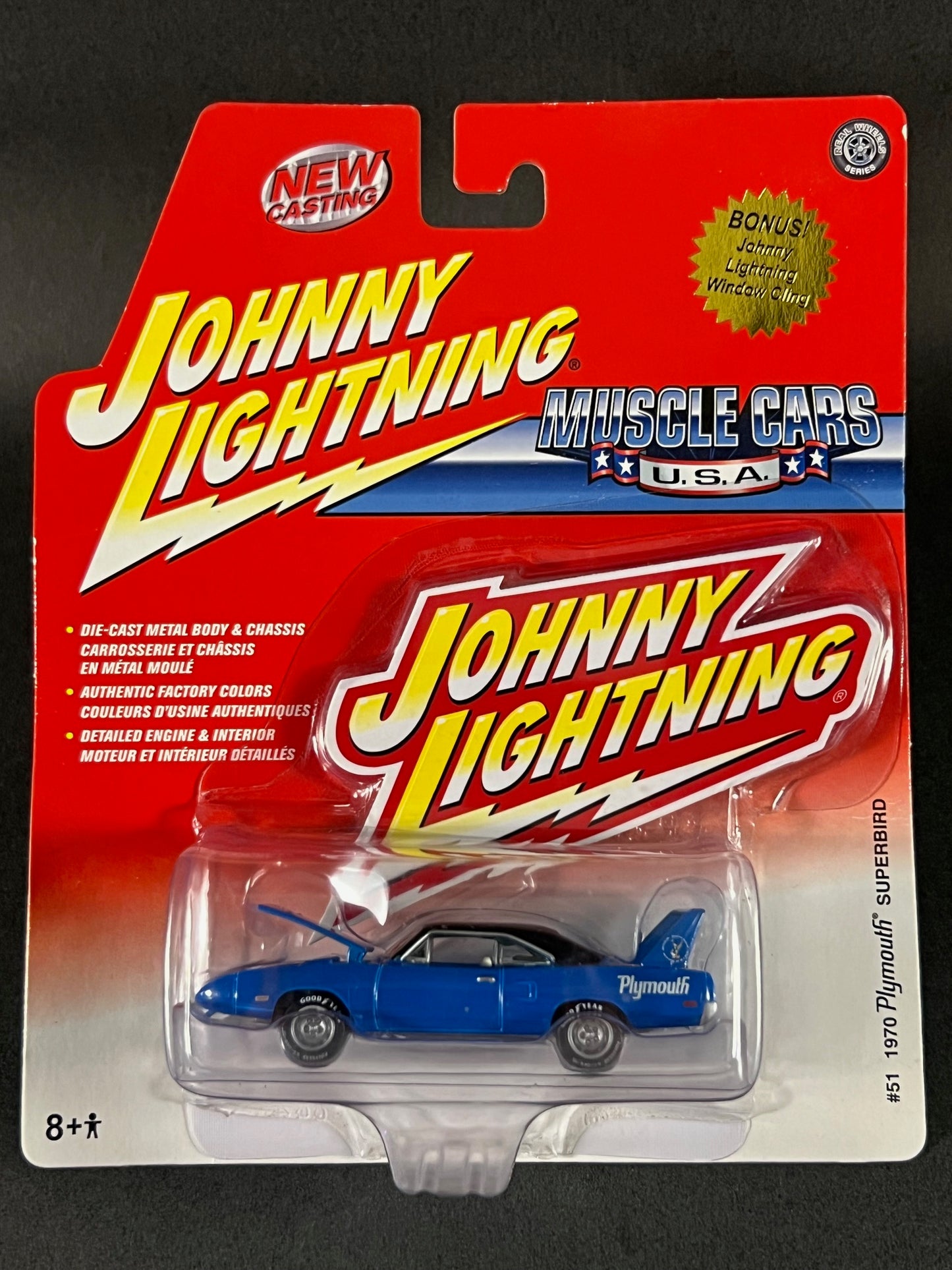2005 Johnny Lightning Muscle Cars USA #51 1970 Plymouth Superbird, Blue