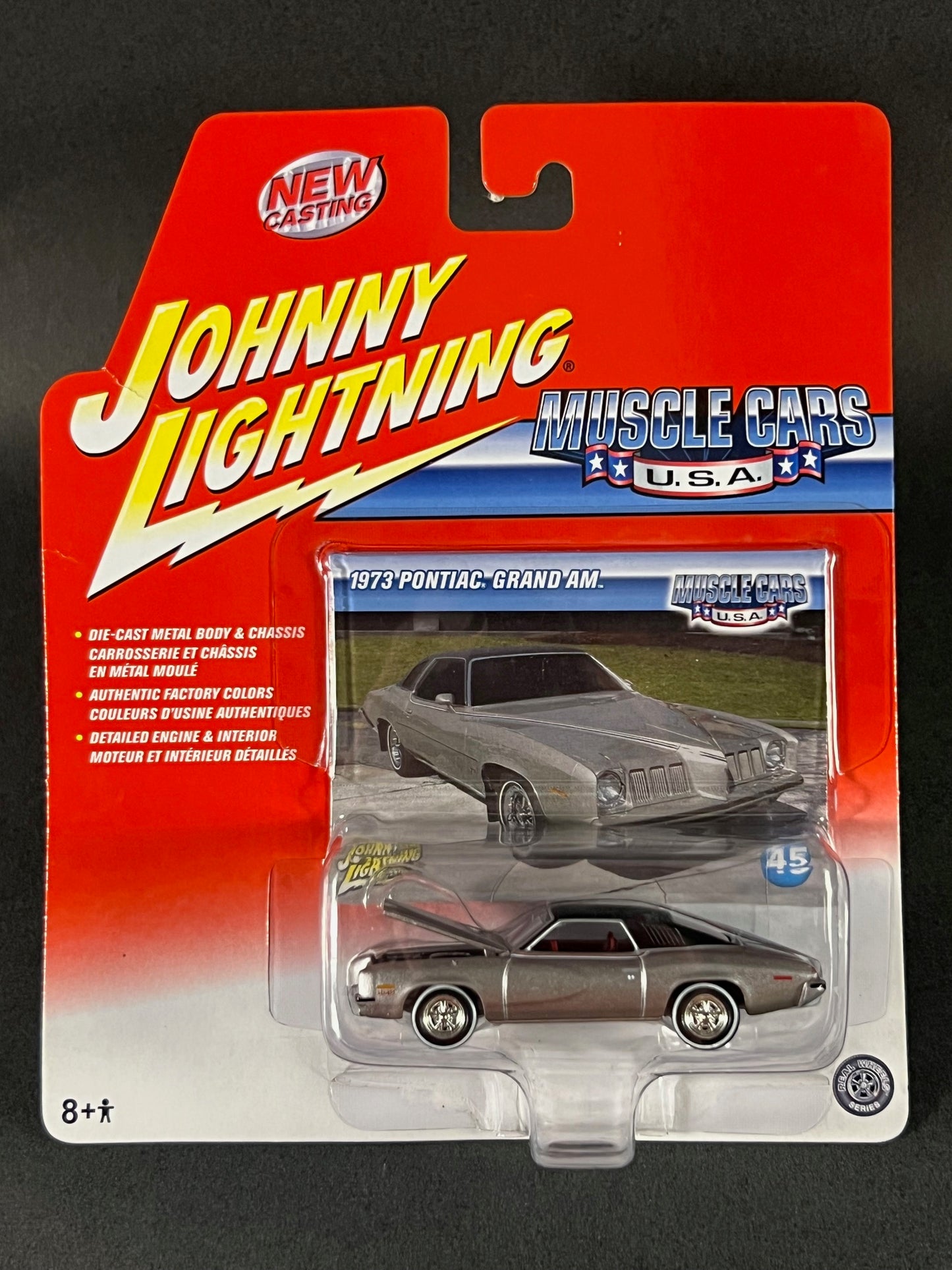 2005 Johnny Lightning Muscle Cars USA #45 1973 Pontiac Grand Am, Silver