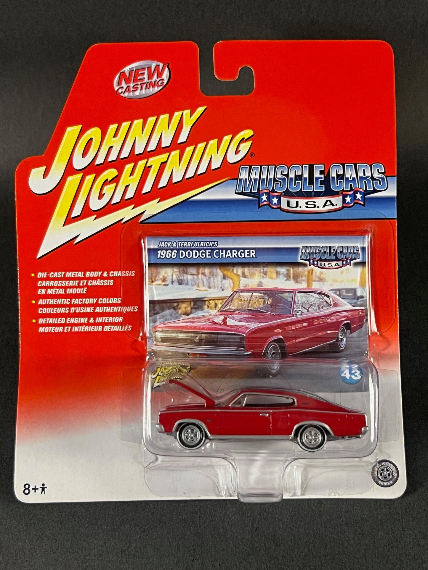 2005 Johnny Lightning Muscle Cars USA #43 1966 Dodge Charger, Red