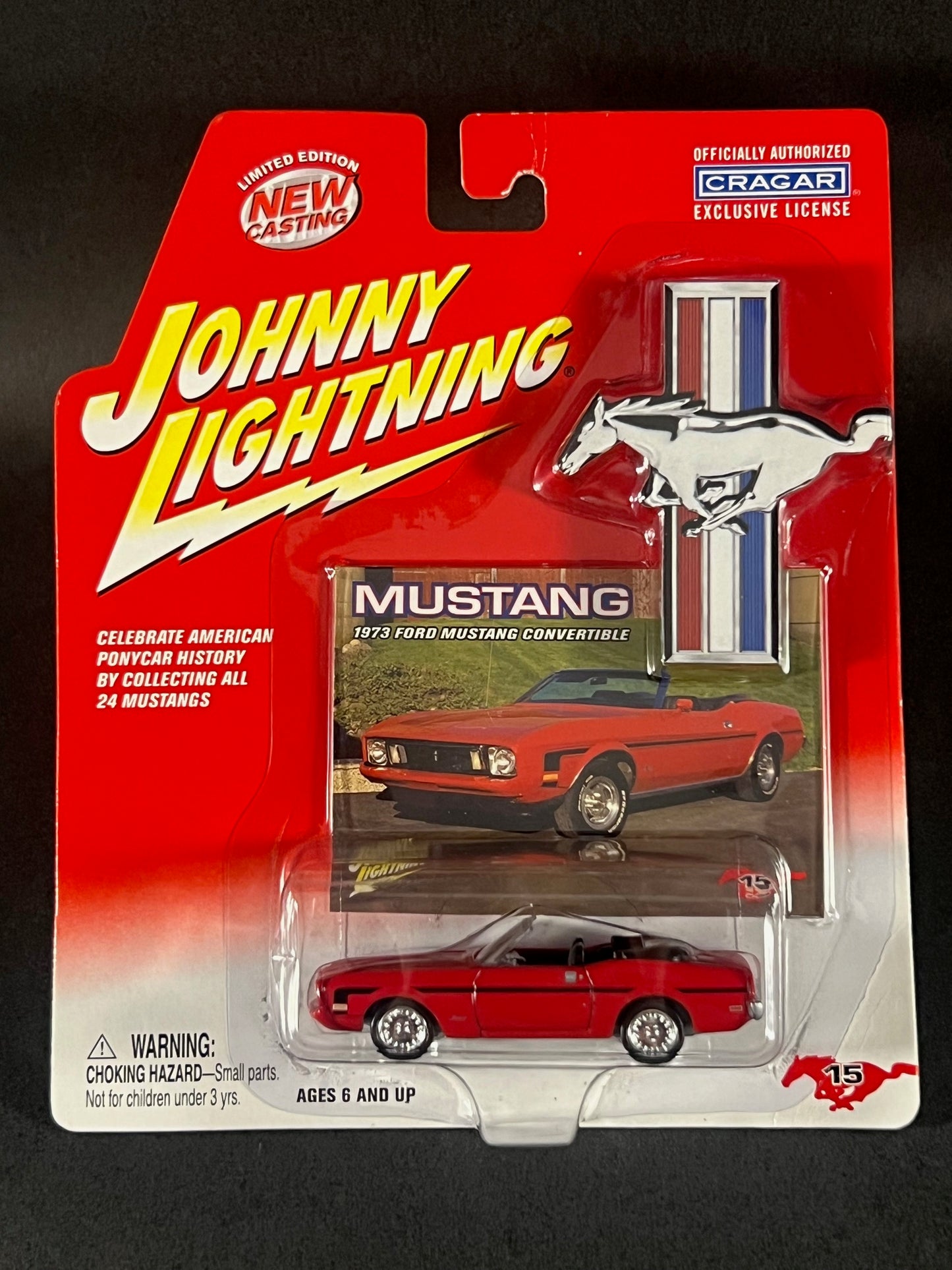 2002 Johnny Lightning Mustang Series #15 1973 Ford Mustang Convertible, Red
