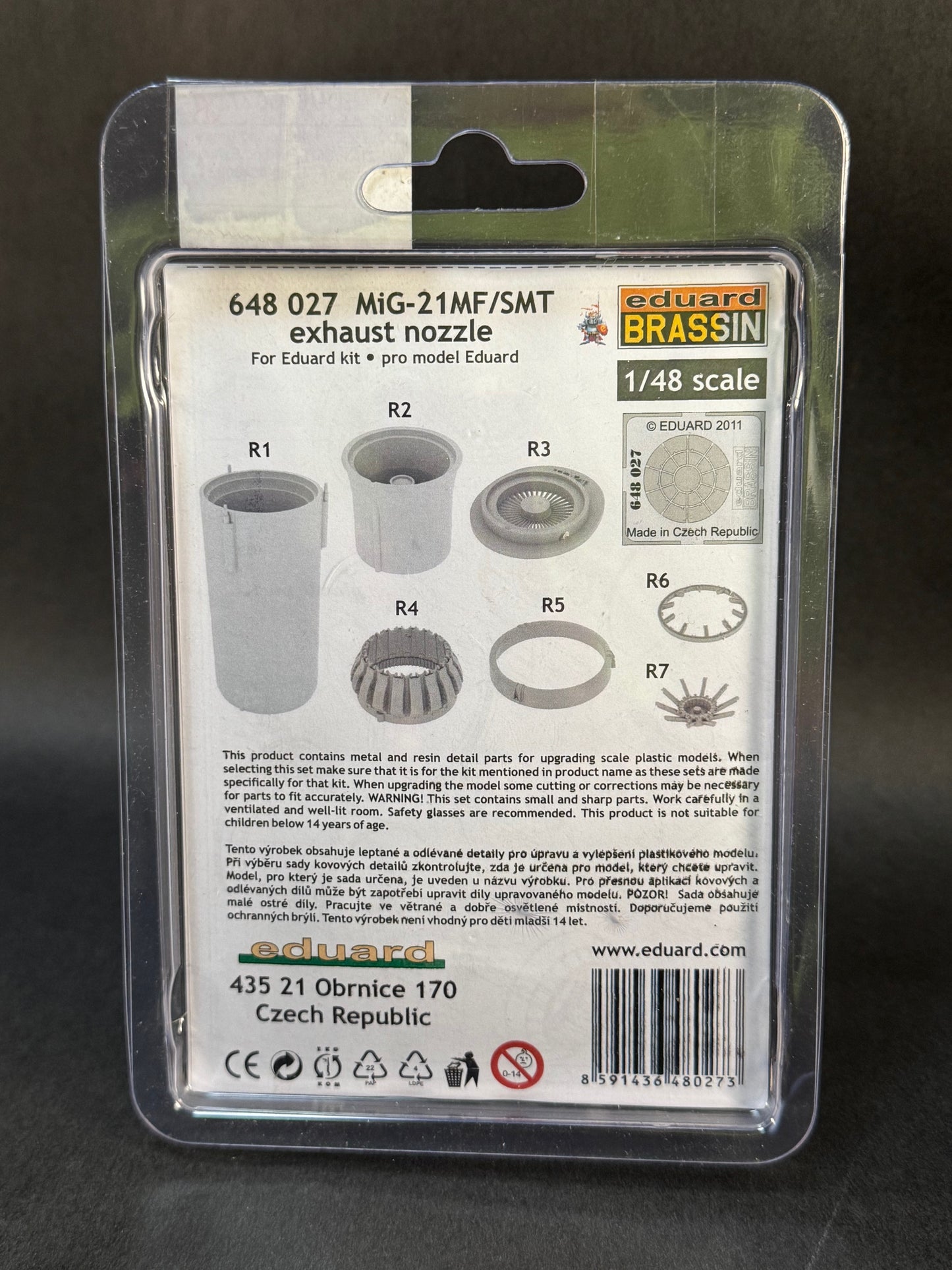 2011 Eduard Brassin 648 027 1:48 Scale MiG-21MF/SMT Exhaust Nozzle for Eduard Kit
