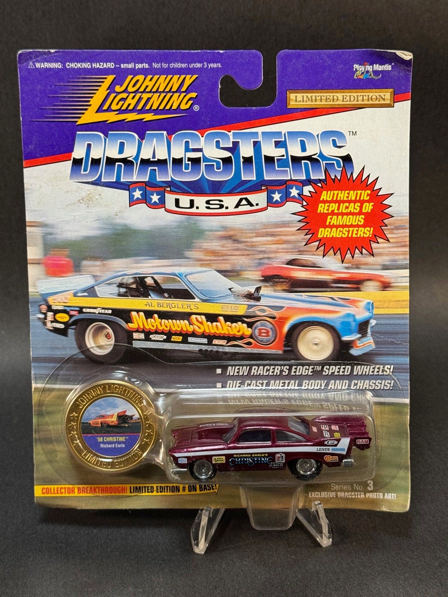 1995 Johnny Lightning Dragsters USA Series 3 '58 Christine, Maroon