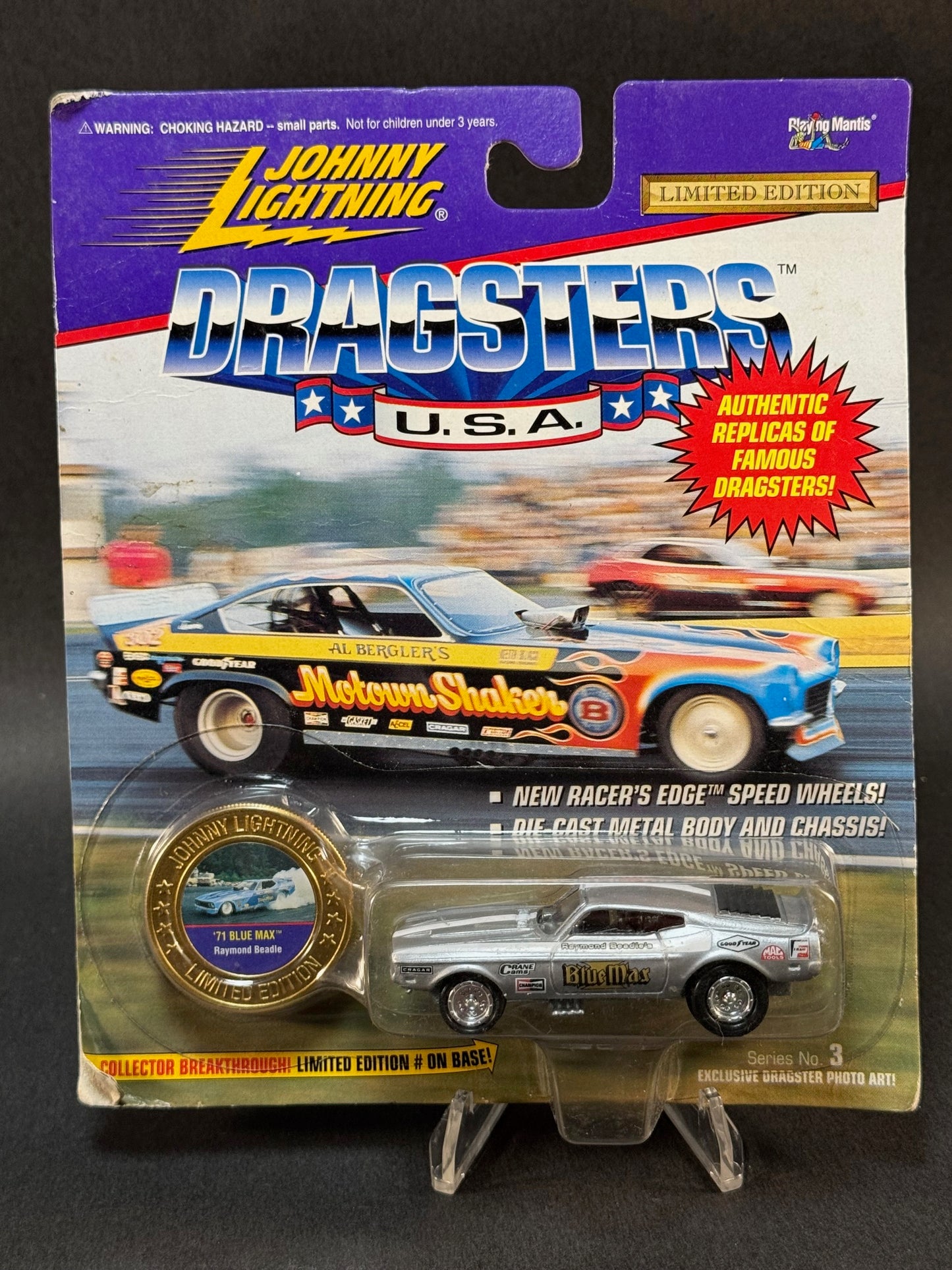 1995 Johnny Lightning Dragsters USA Series 3 '71 Blue Max, Silver