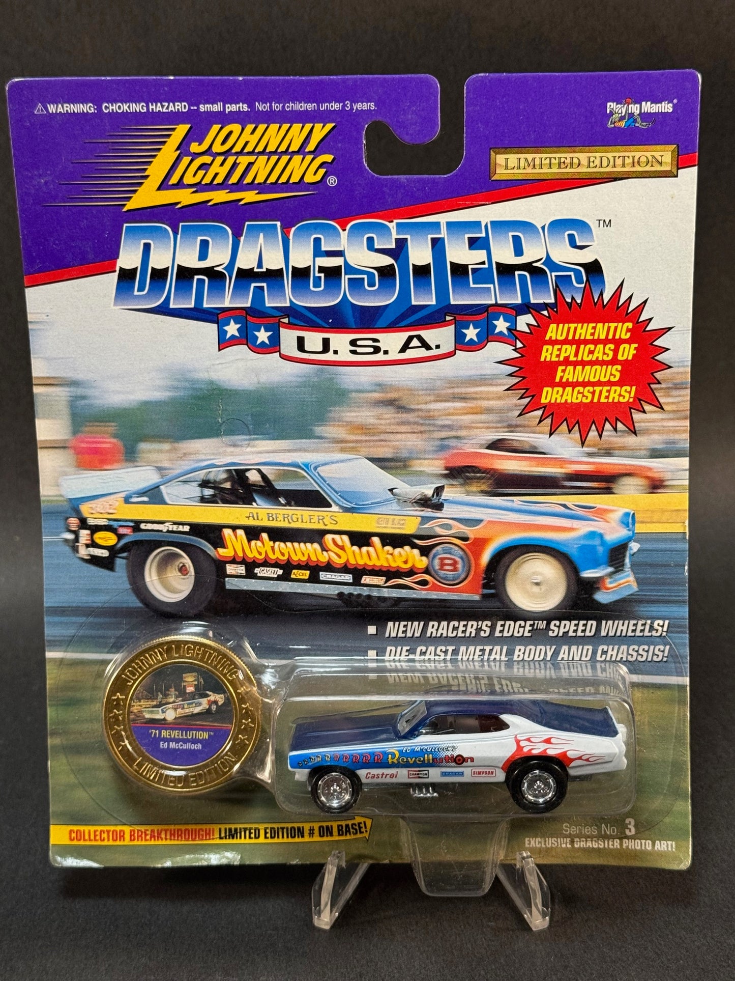 1995 Johnny Lightning Dragsters USA Series 3 '71 Revellution, Blue and White