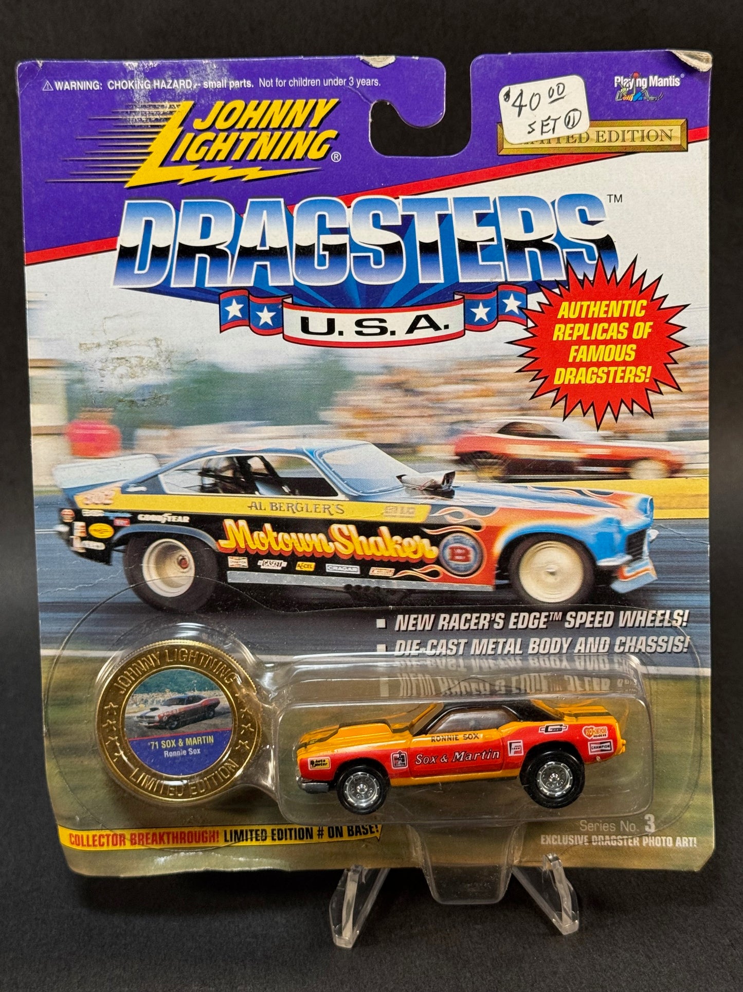 1995 Johnny Lightning Dragsters USA Series 3 '71 Sox & Martin, Orange and Red