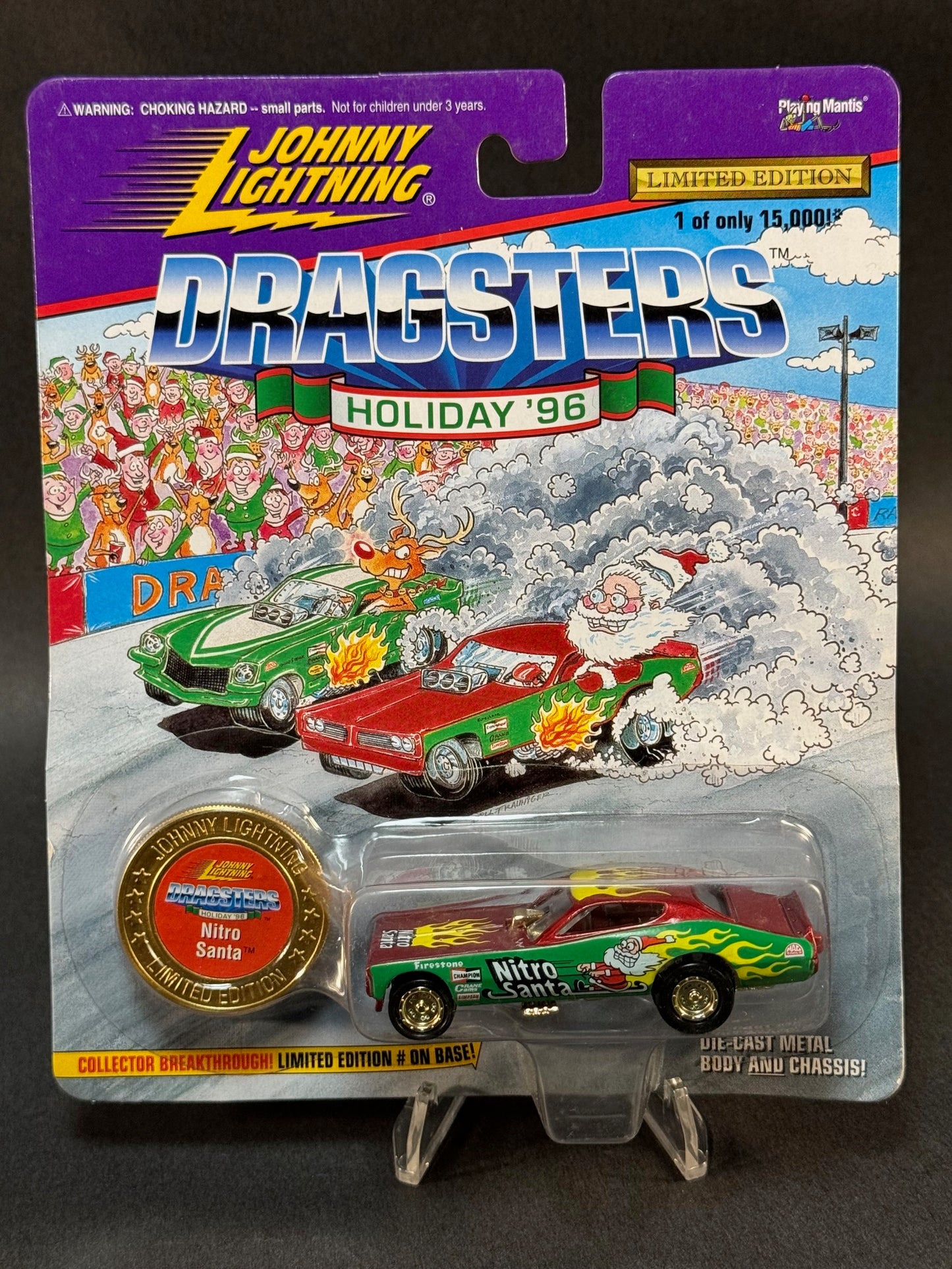 1996 Johnny Lightning Dragsters Holiday '96 Nitro Santa, Red and Green
