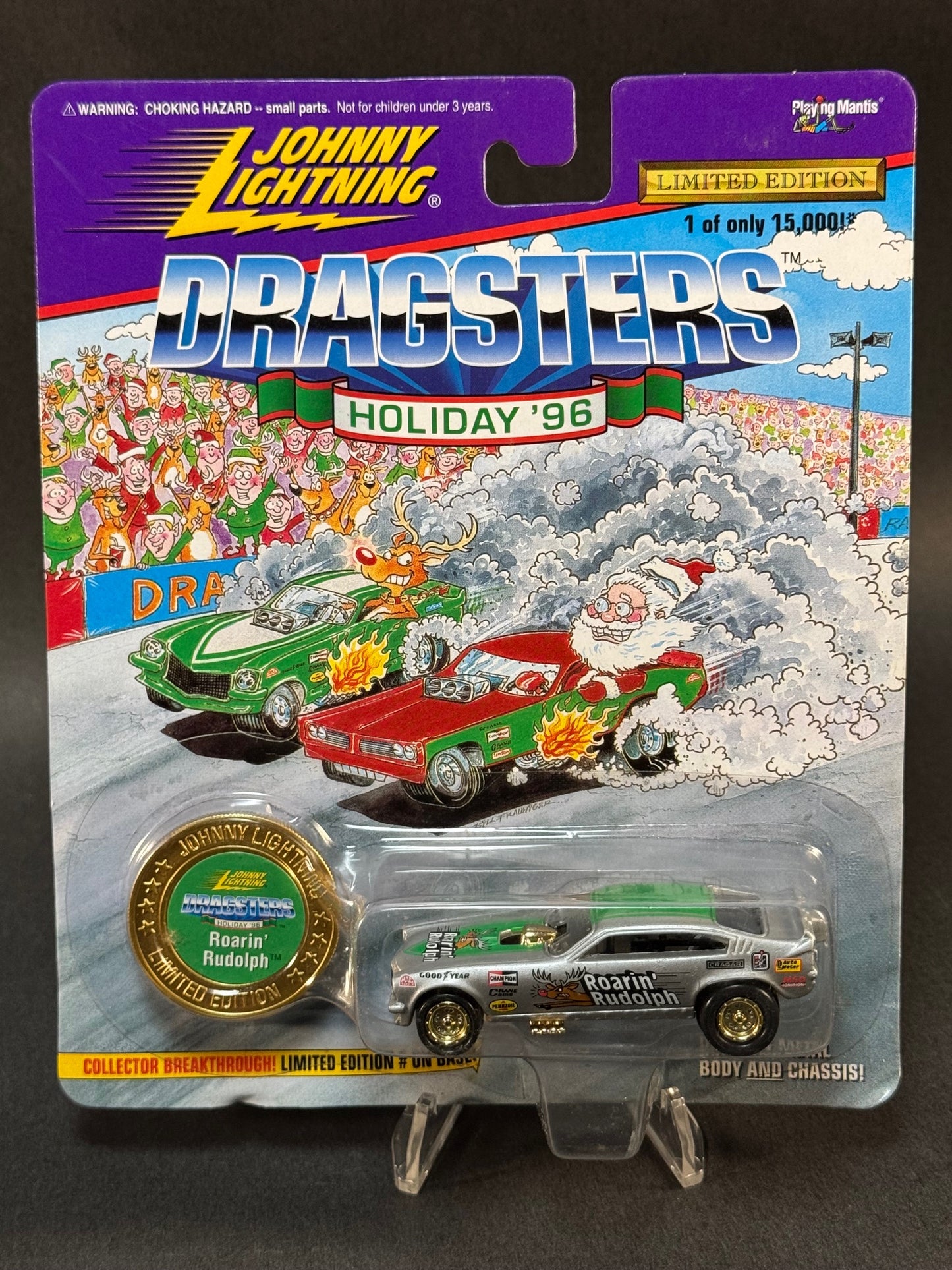 1996 Johnny Lightning Dragsters Holiday '96 Roarin' Rudolph, Silver