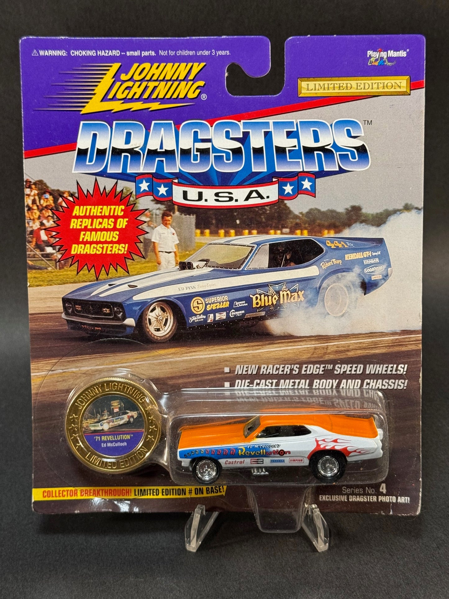 1995 Johnny Lightning Dragsters USA Series 4 '71 Revellution, White and Orange