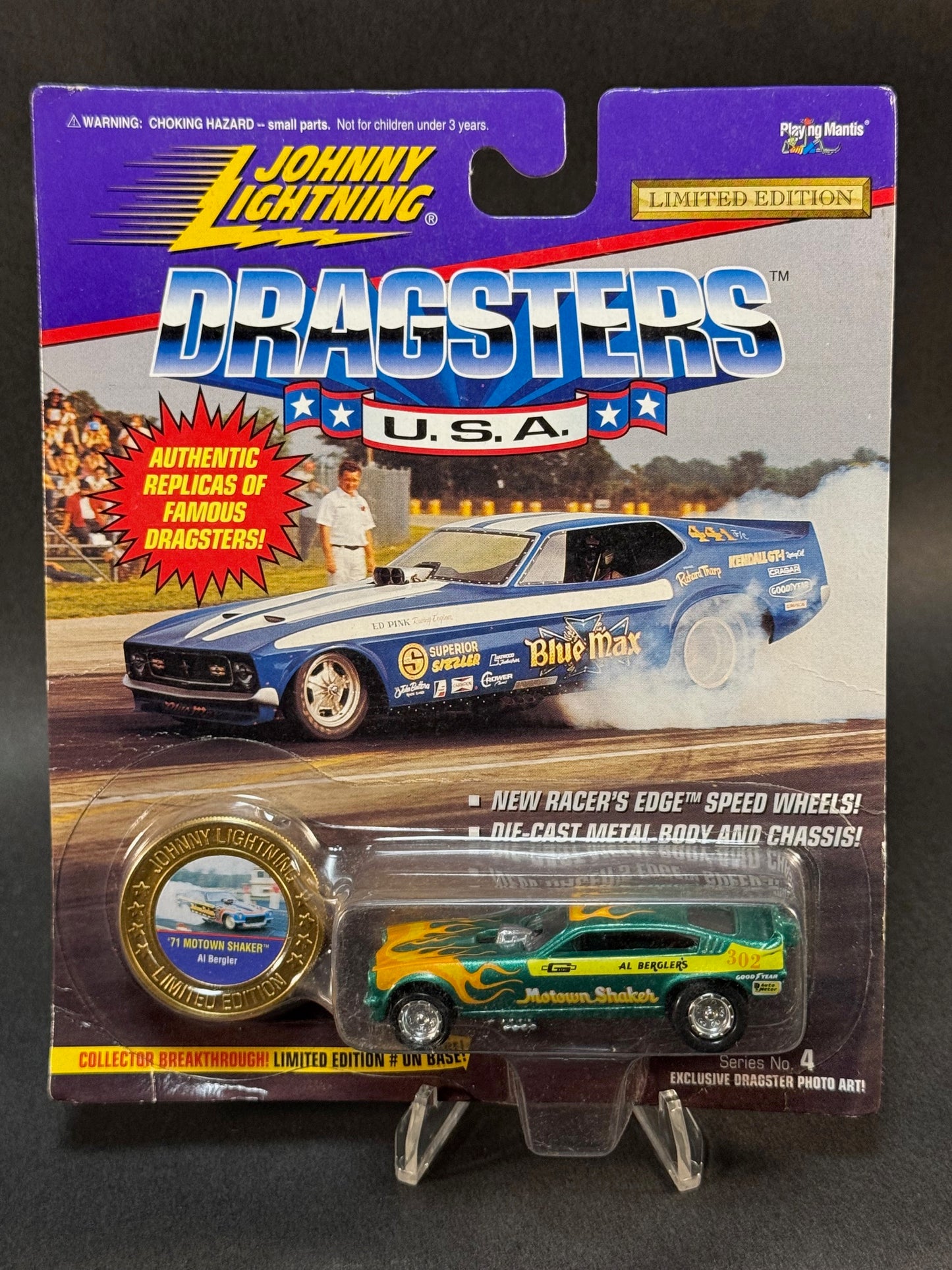 1995 Johnny Lightning Dragsters USA Series 4 '71 Motown Shaker, Green
