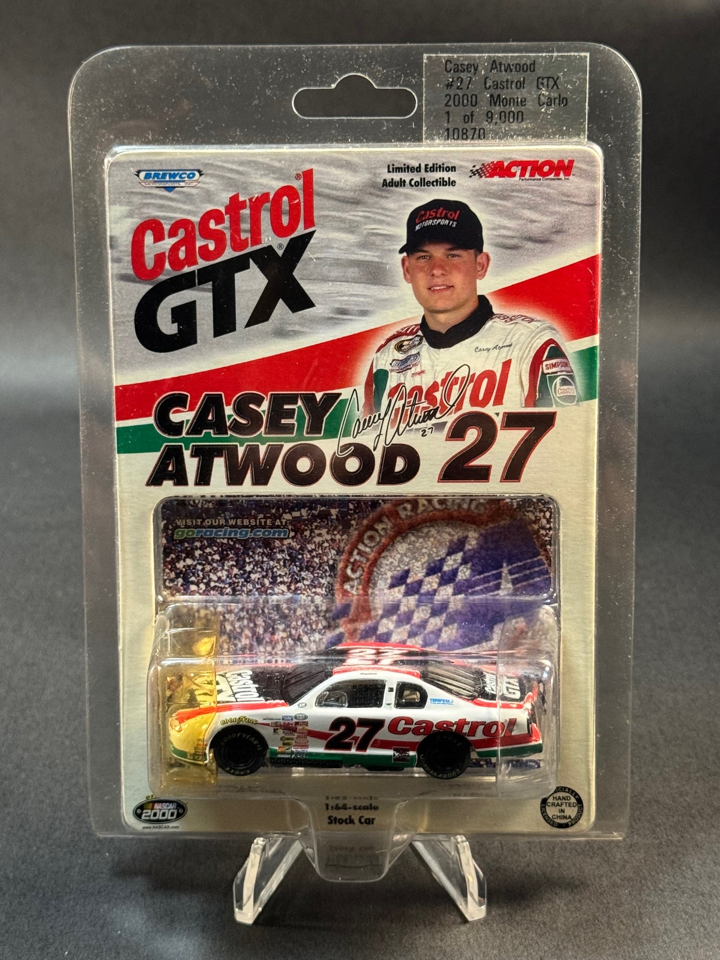 2000 Action NASCAR Stock Car #27 Casey Atwood Castrol GTX, White