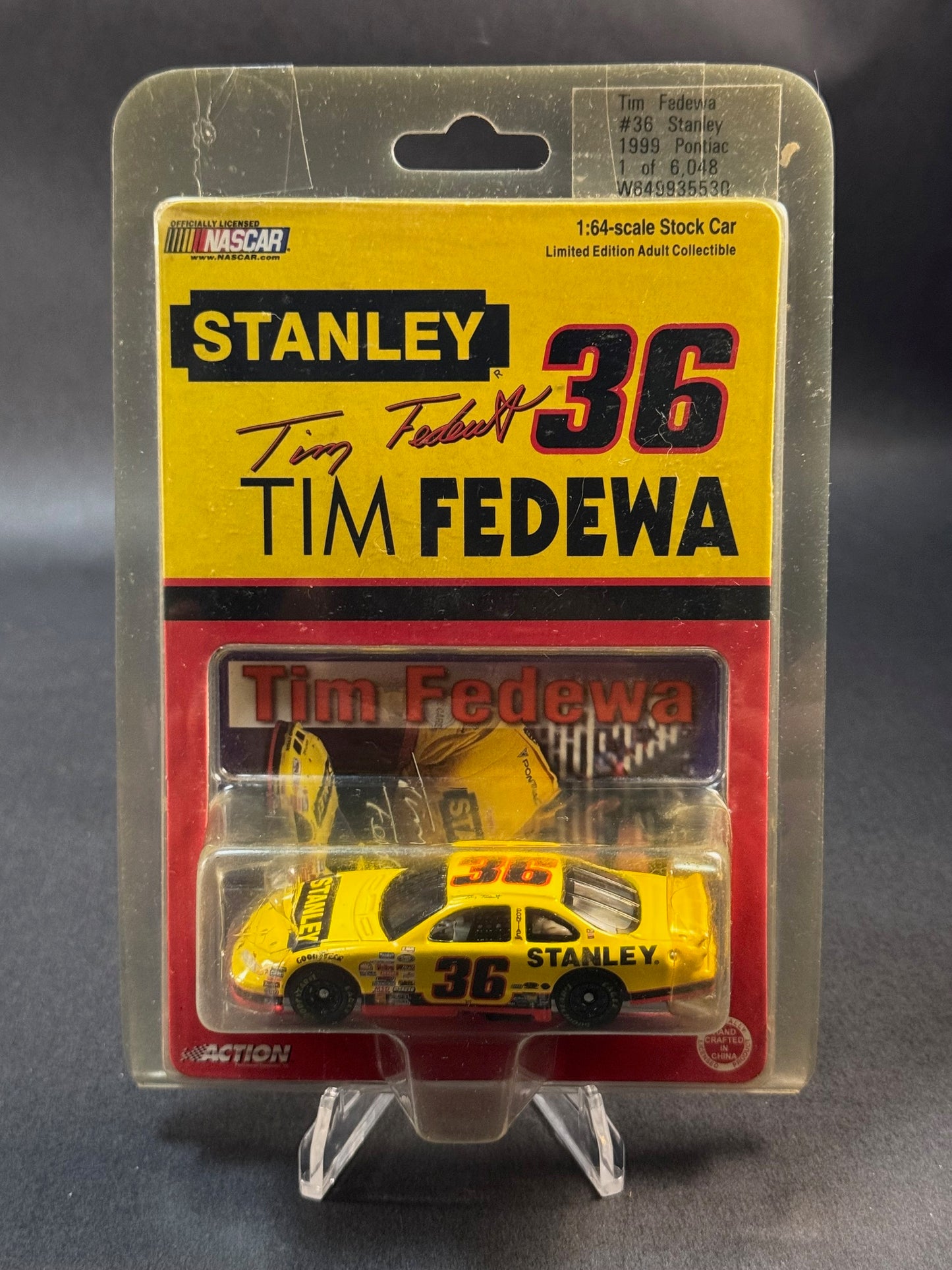 1999 Action NASCAR Stock Car #36 Stanley Tim Fedewa, Yellow