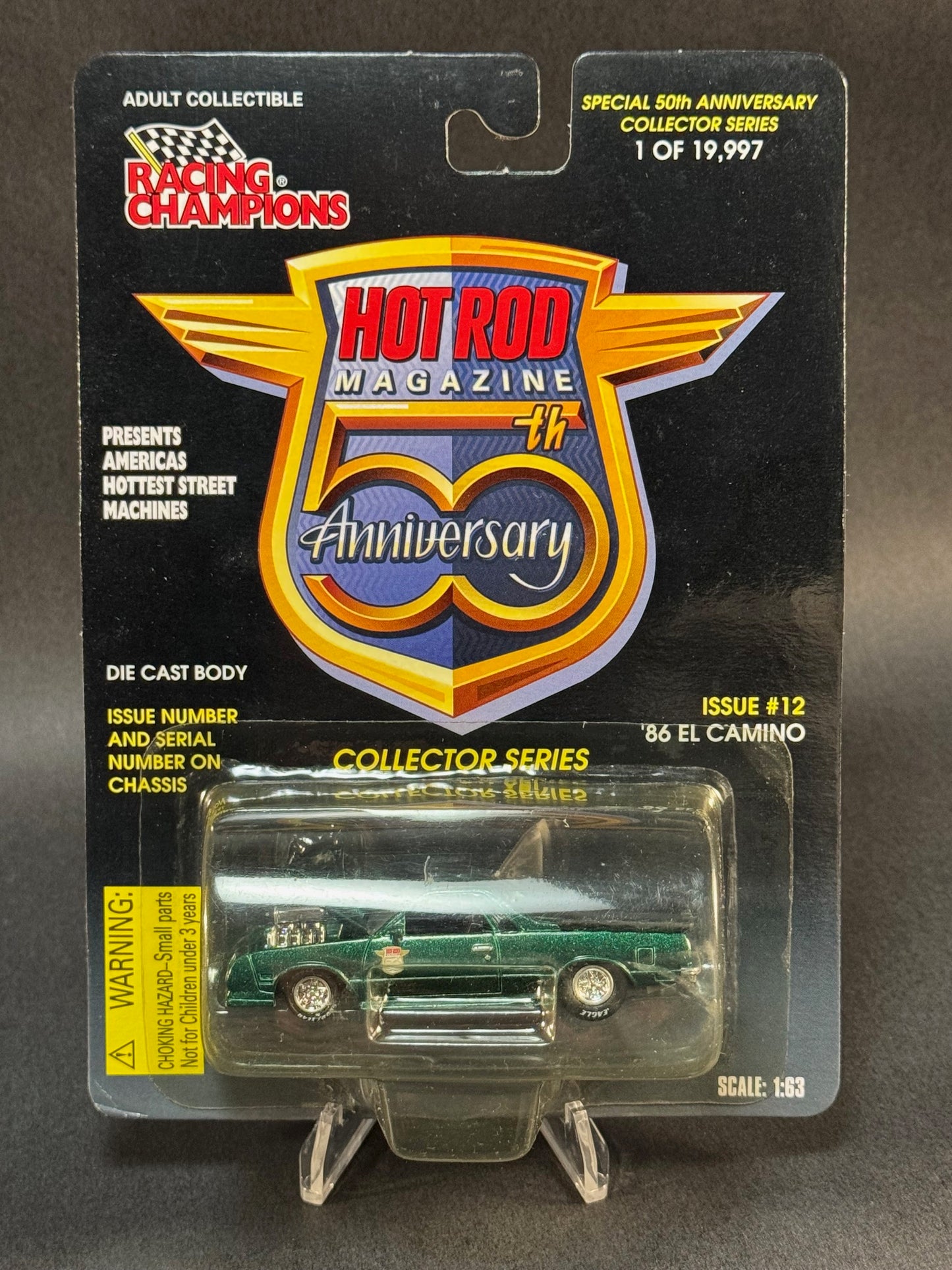 1997 Racing Champions Hot Rod Magazine 50th Anniversary Issue 12 '86 El Camino, Green