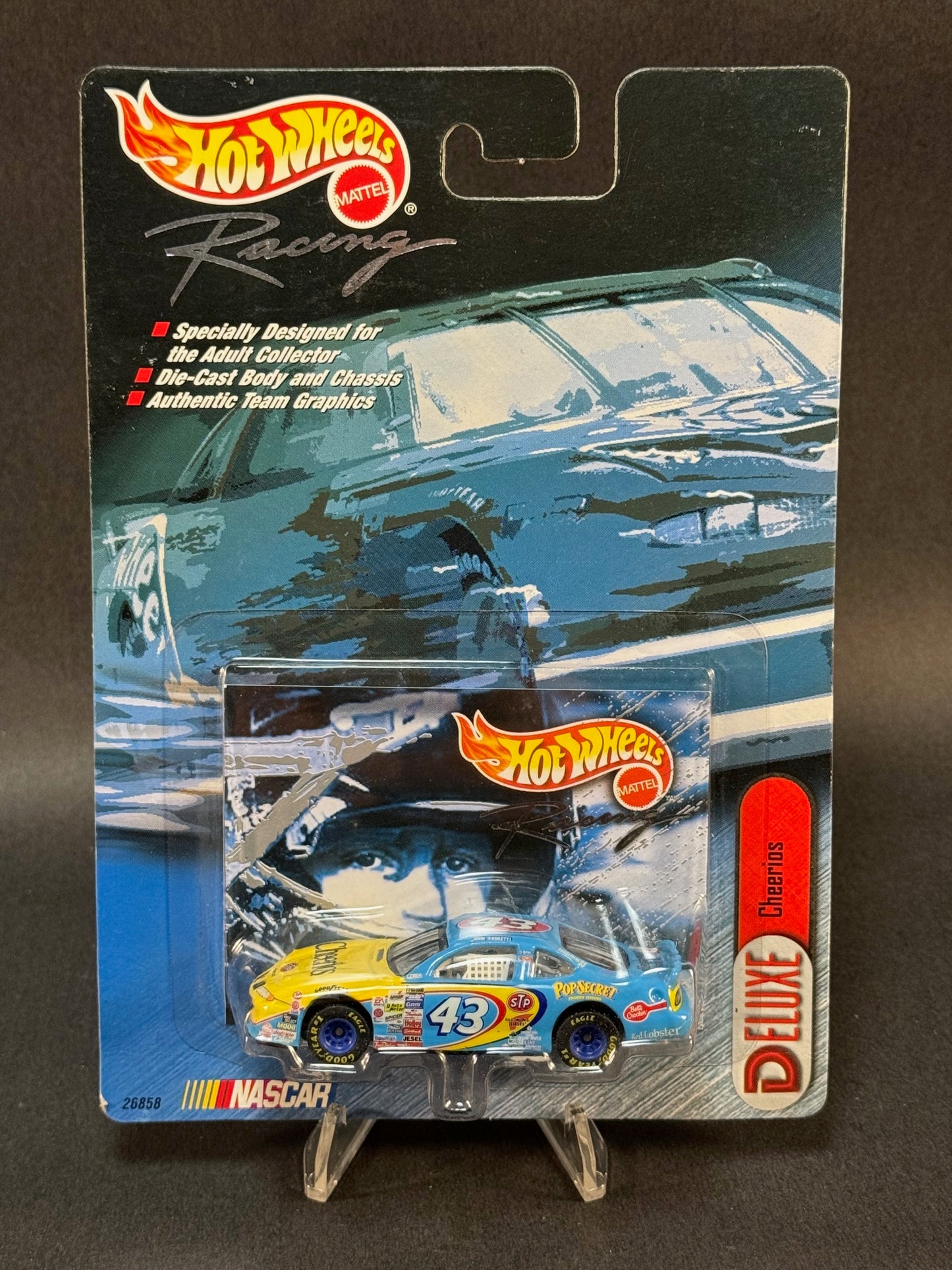 1999 Hot Wheels Racing NASCAR Deluxe Series 43 John Andretti Cheerios, Blue and Yellow