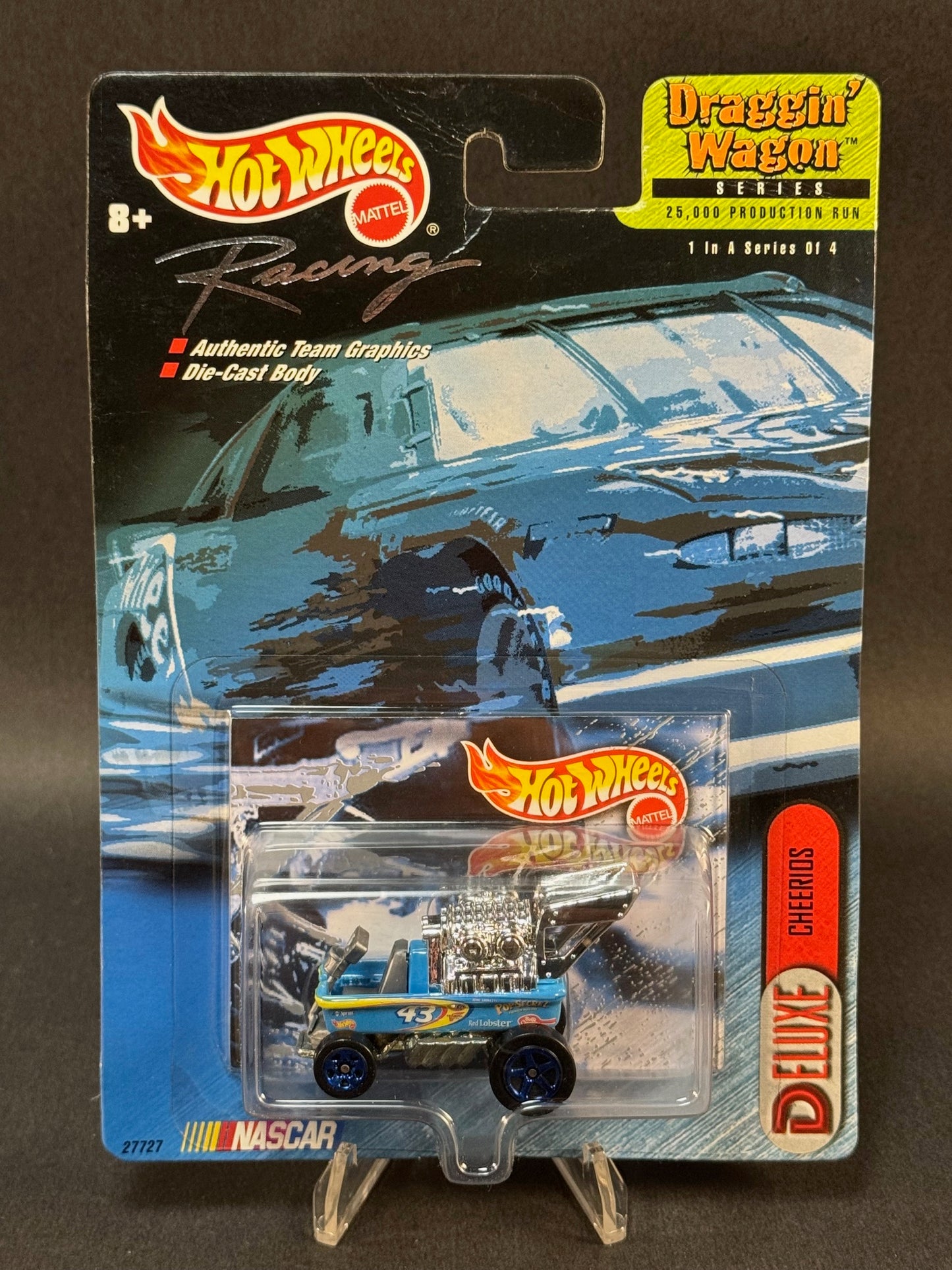 1999 Hot Wheels Racing NASCAR Draggin' Wagon Series #1 Cheerios, Blue