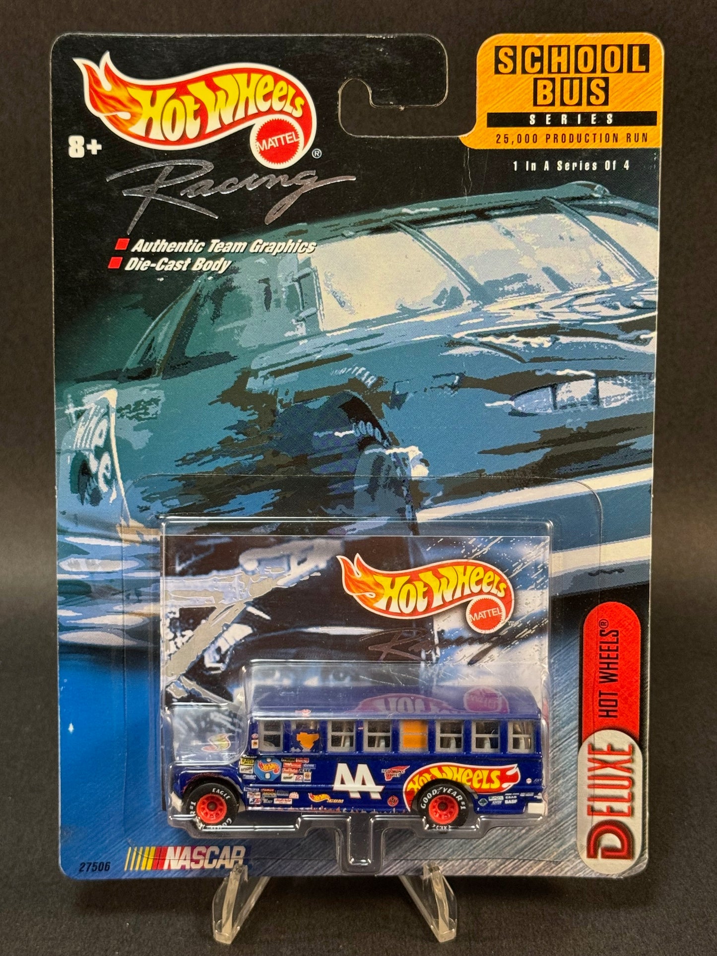 1999 Hot Wheels Racing NASCAR School Bus Series #1 Hot Wheels 44, Blue