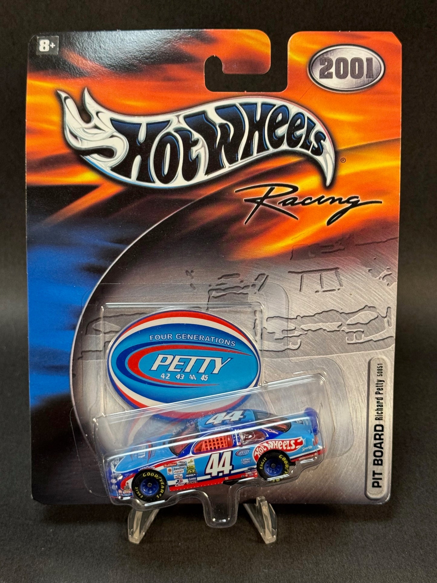 2000 Hot Wheels Racing 2001 NASCAR Pit Board Richard Petty 44, Blue
