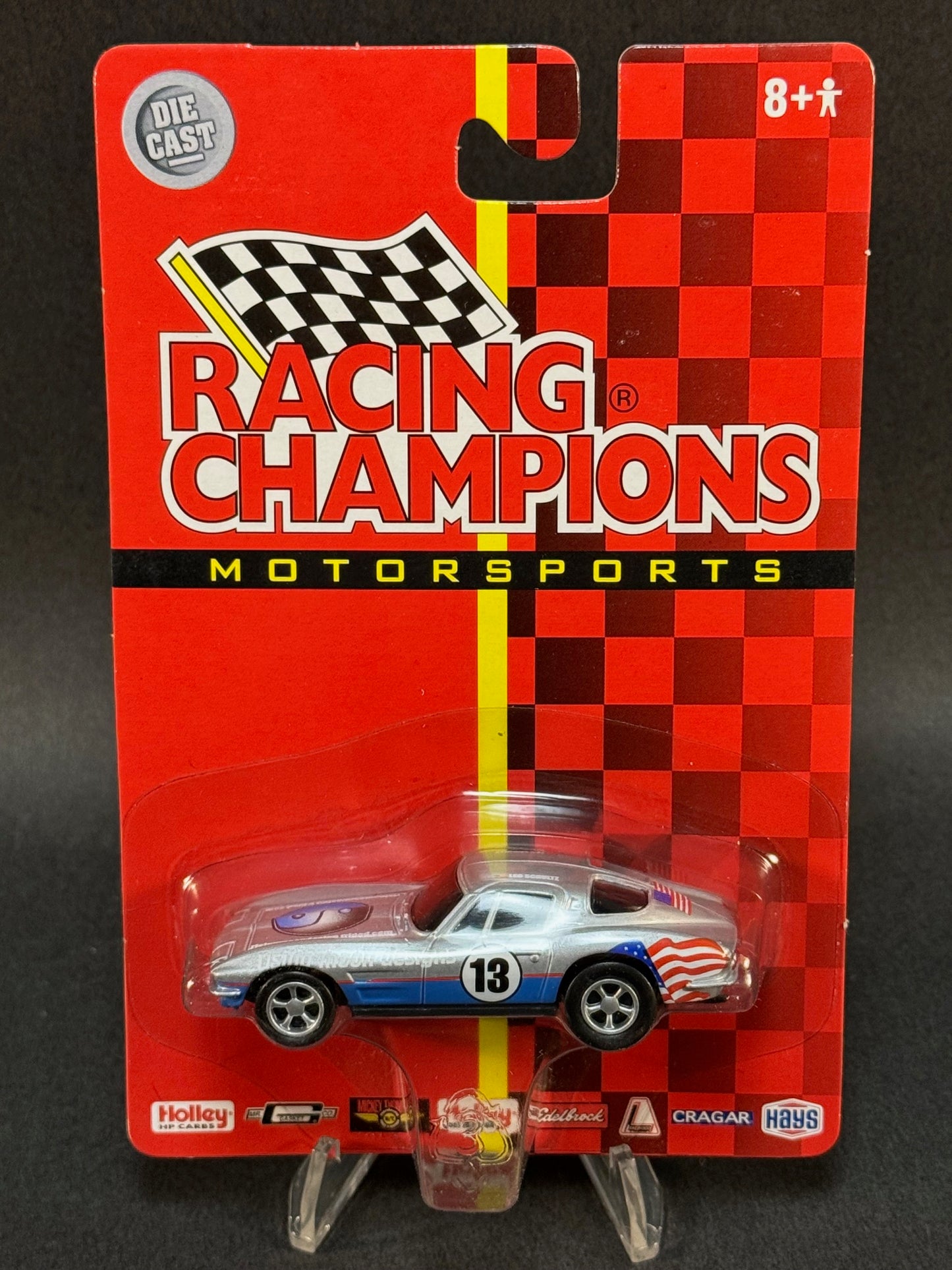 2001 Racing Champions Motorsports #13 Corvette Rising Moon Designs, Silver