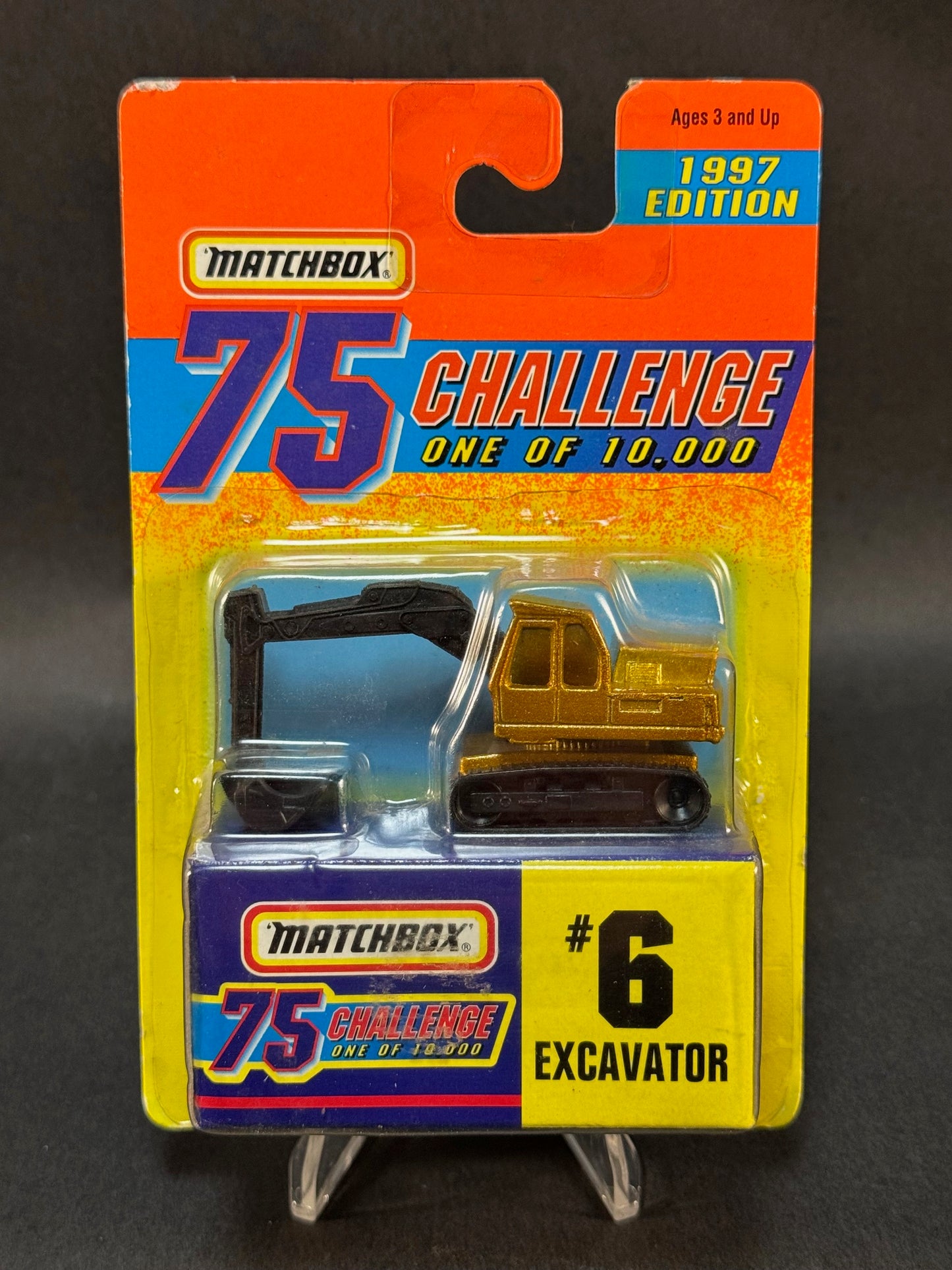 1996 Matchbox 75 Challenge 1997 Edition #6 Excavator, Gold