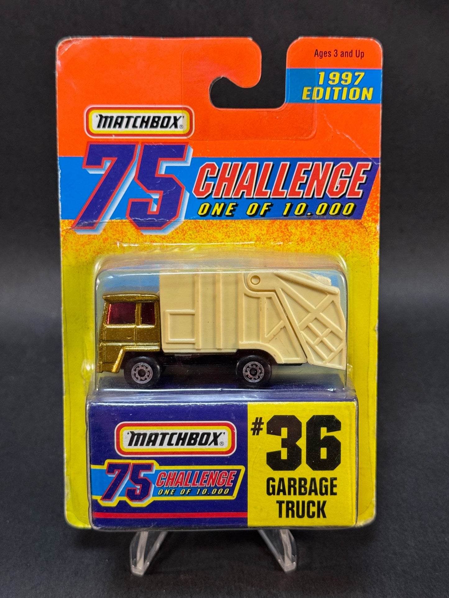 1996 Matchbox 75 Challenge 1997 Edition #36 Garbage Truck, Gold