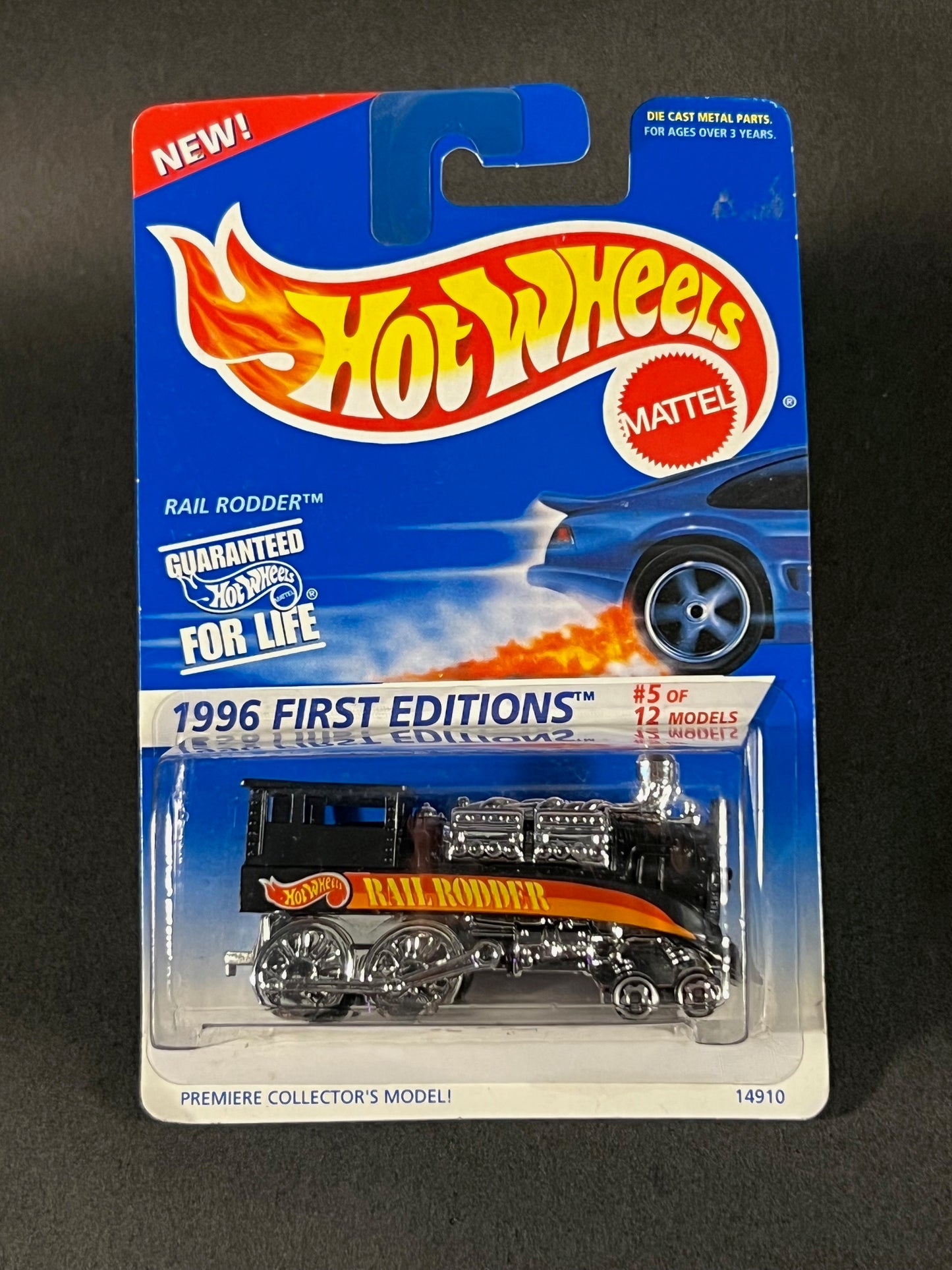 1995 Hot Wheels #370 1996 First Editions Rail Rodder, Black