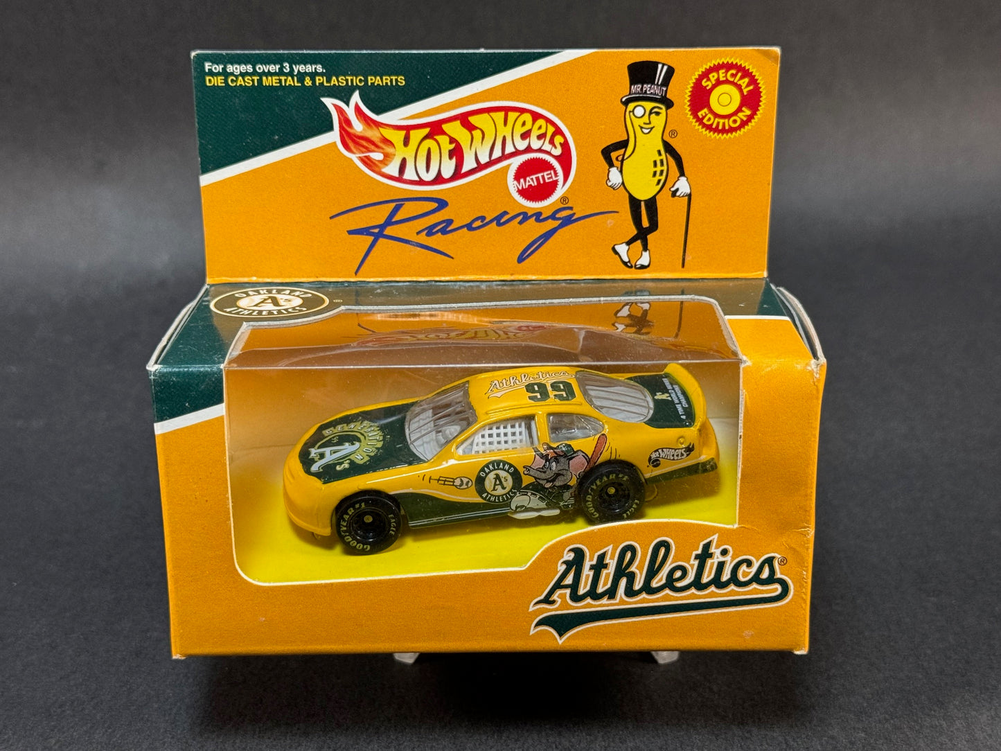 1999 Hot Wheels Racing NASCAR 99 Oakland Athletics, Yellow and Green