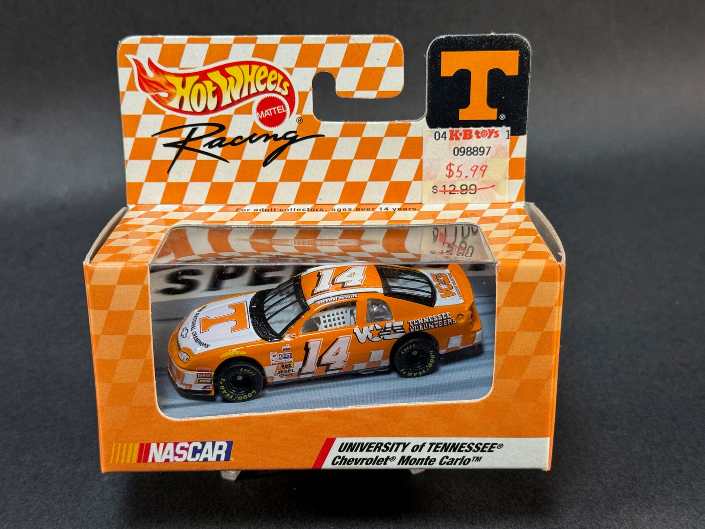 1998 Hot Wheels Racing NASCAR 14 University of Tennessee Chevrolet Monte Carlo, Orange