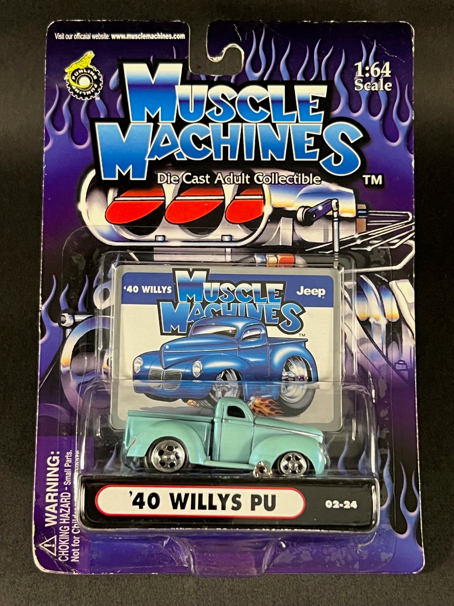 2002 Muscle Machines 02-24 '40 Willys Pickup, Blue