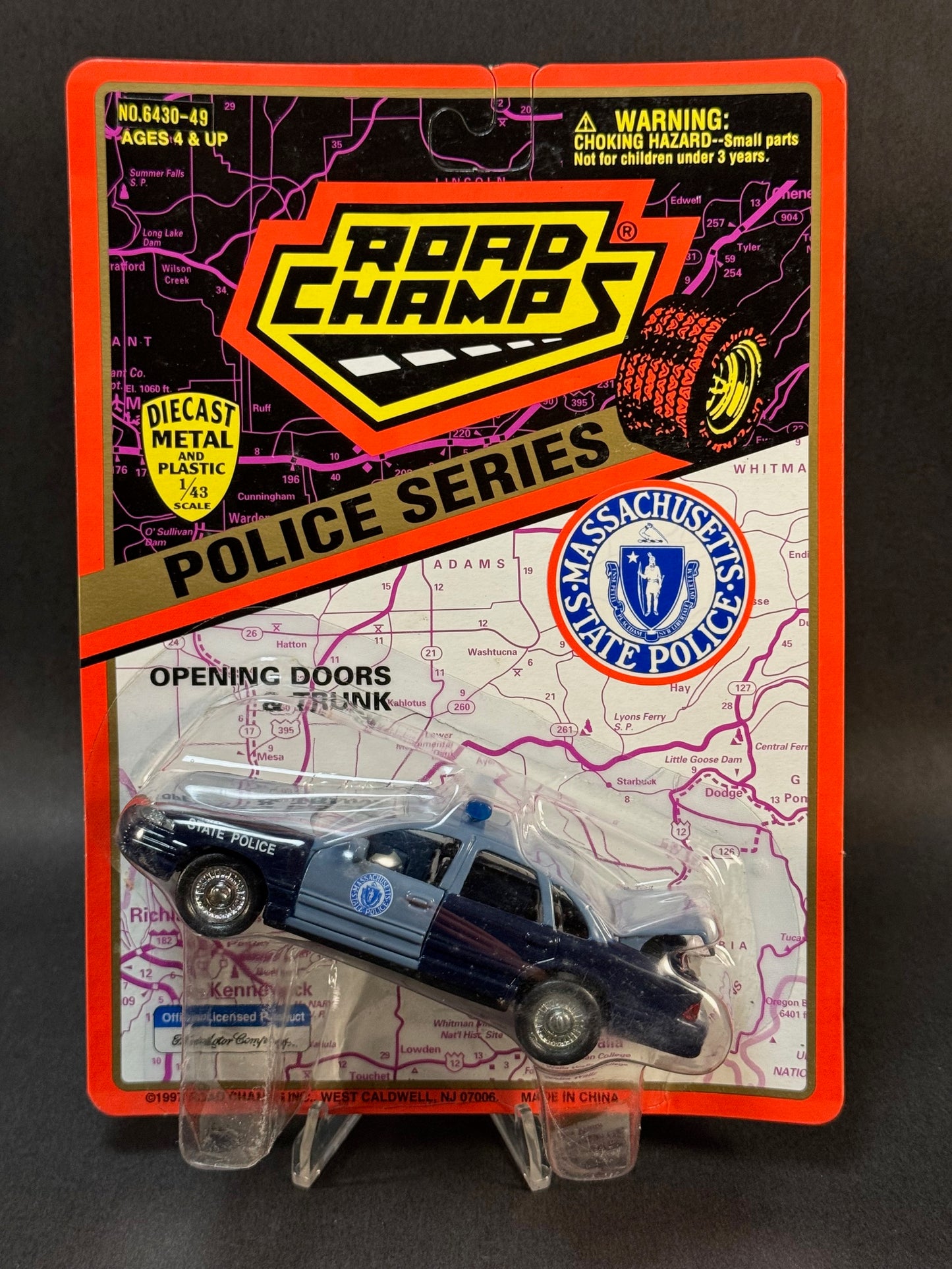 1997 Road Champs Police Car Series Massachusetts State Police, Blue