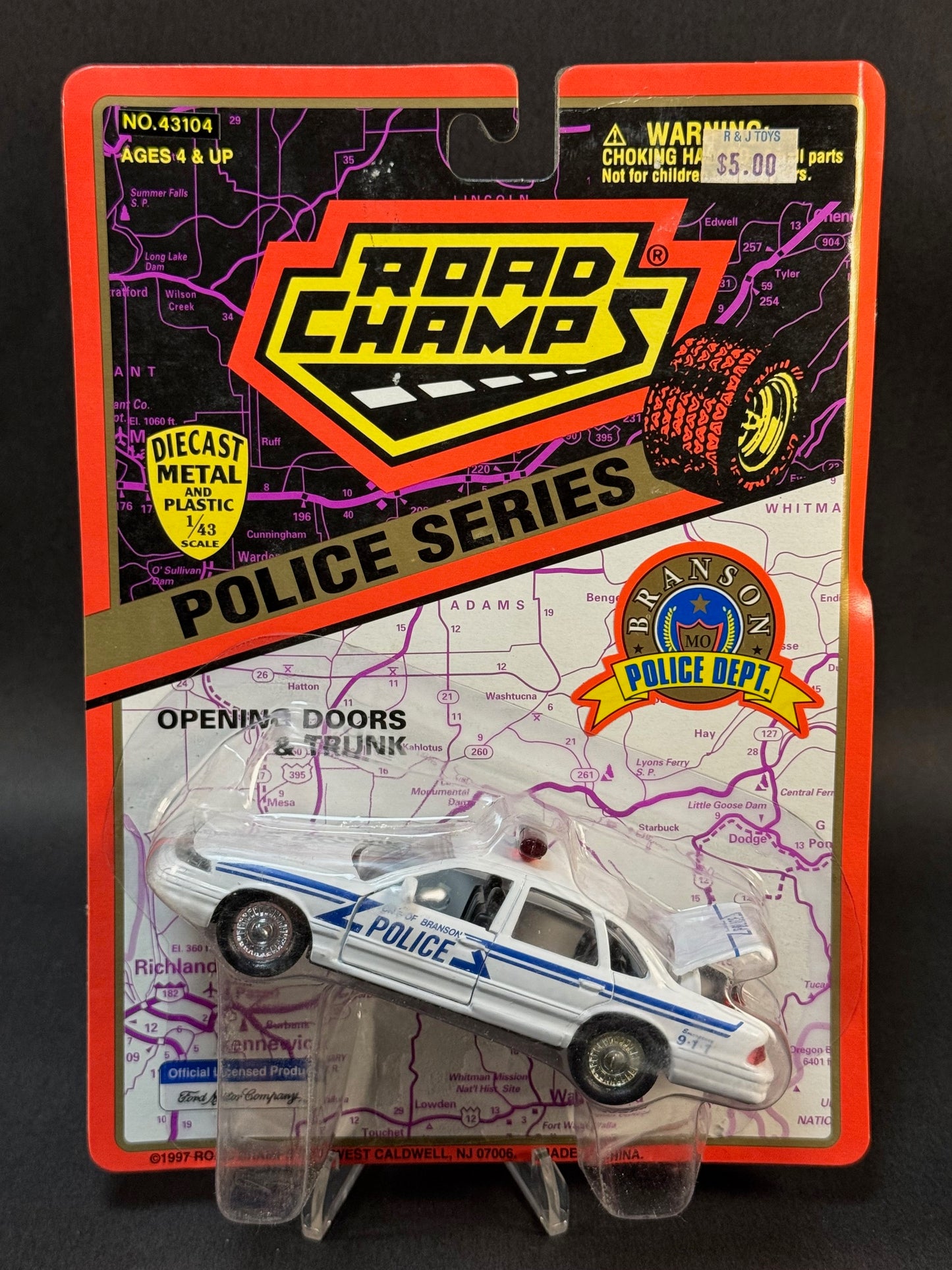1997 Road Champs Police Car Series Branson, MO Police Department, White