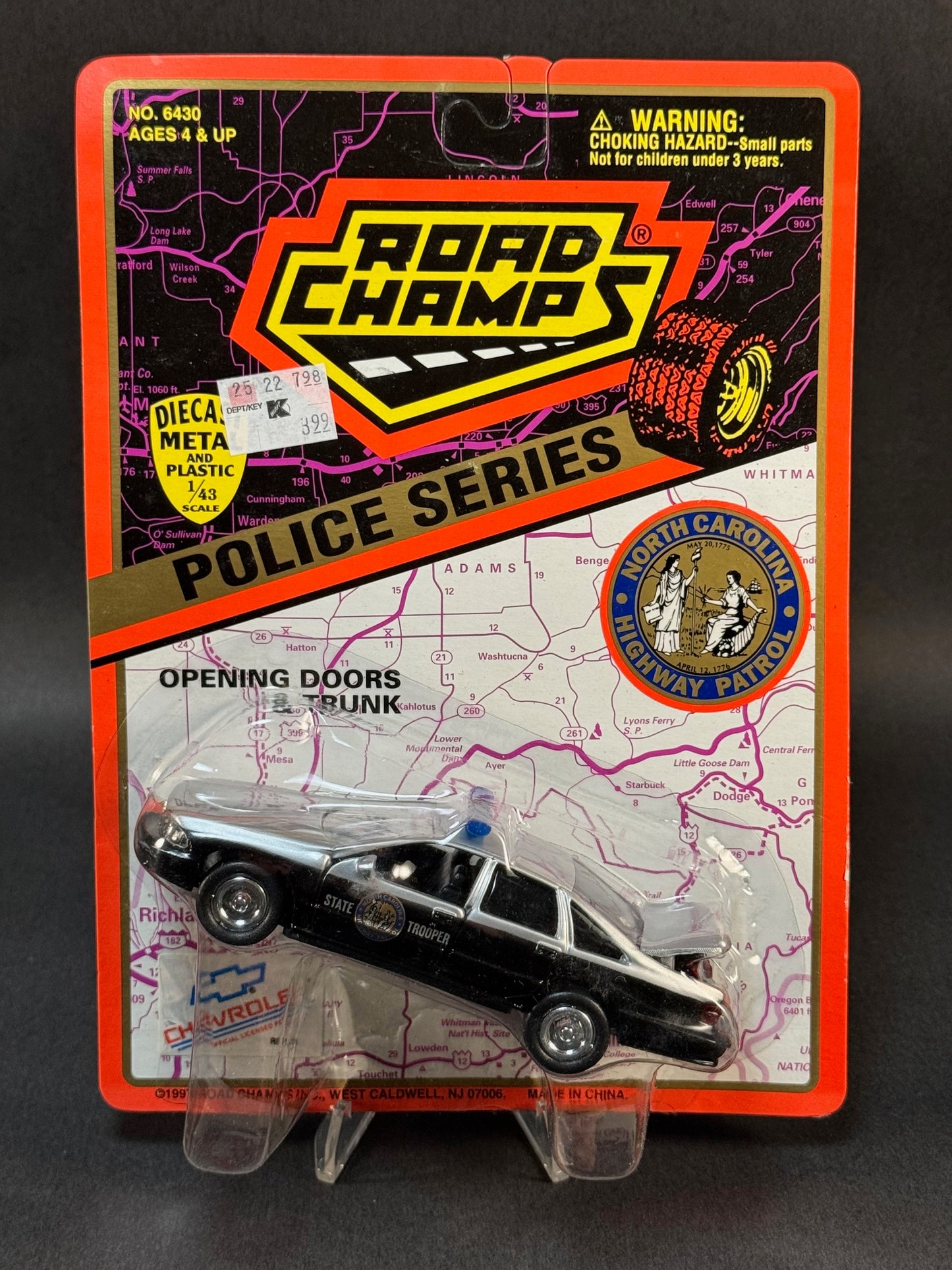 1997 Road Champs Police Car Series North Carolina Highway Patrol, Black and Silver